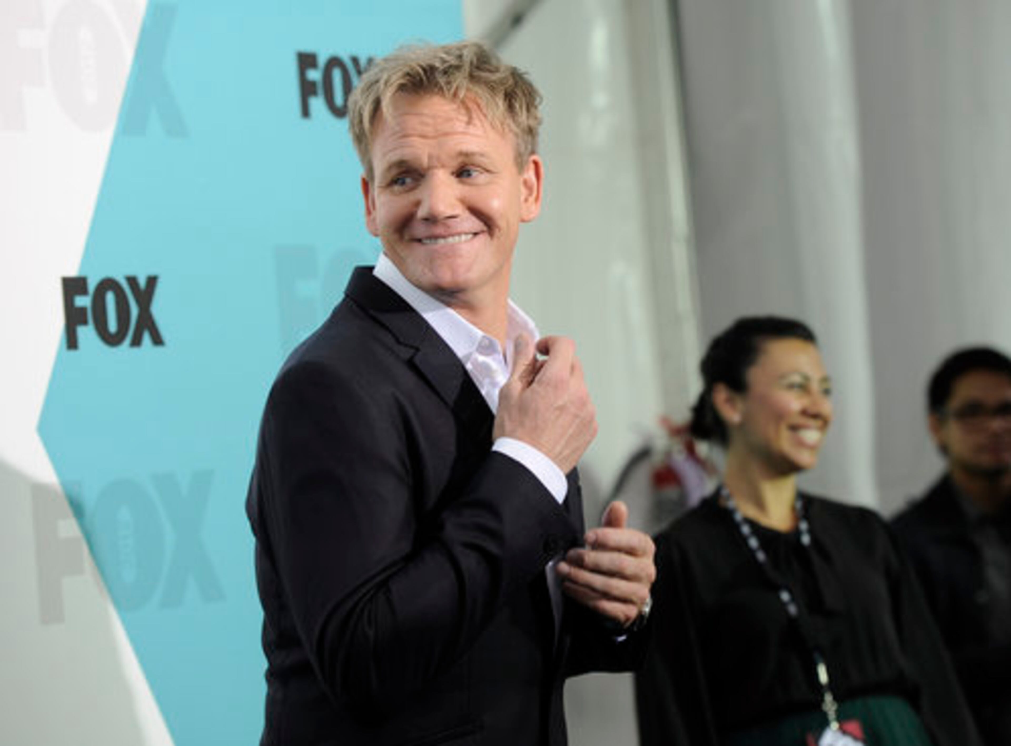 Chef Gordon Ramsay from "Kitchen Nightmares" and "MasterChef" attends the FOX network upfront presentation party at Wollman Rink, Monday, May 14, 2012 in New York.