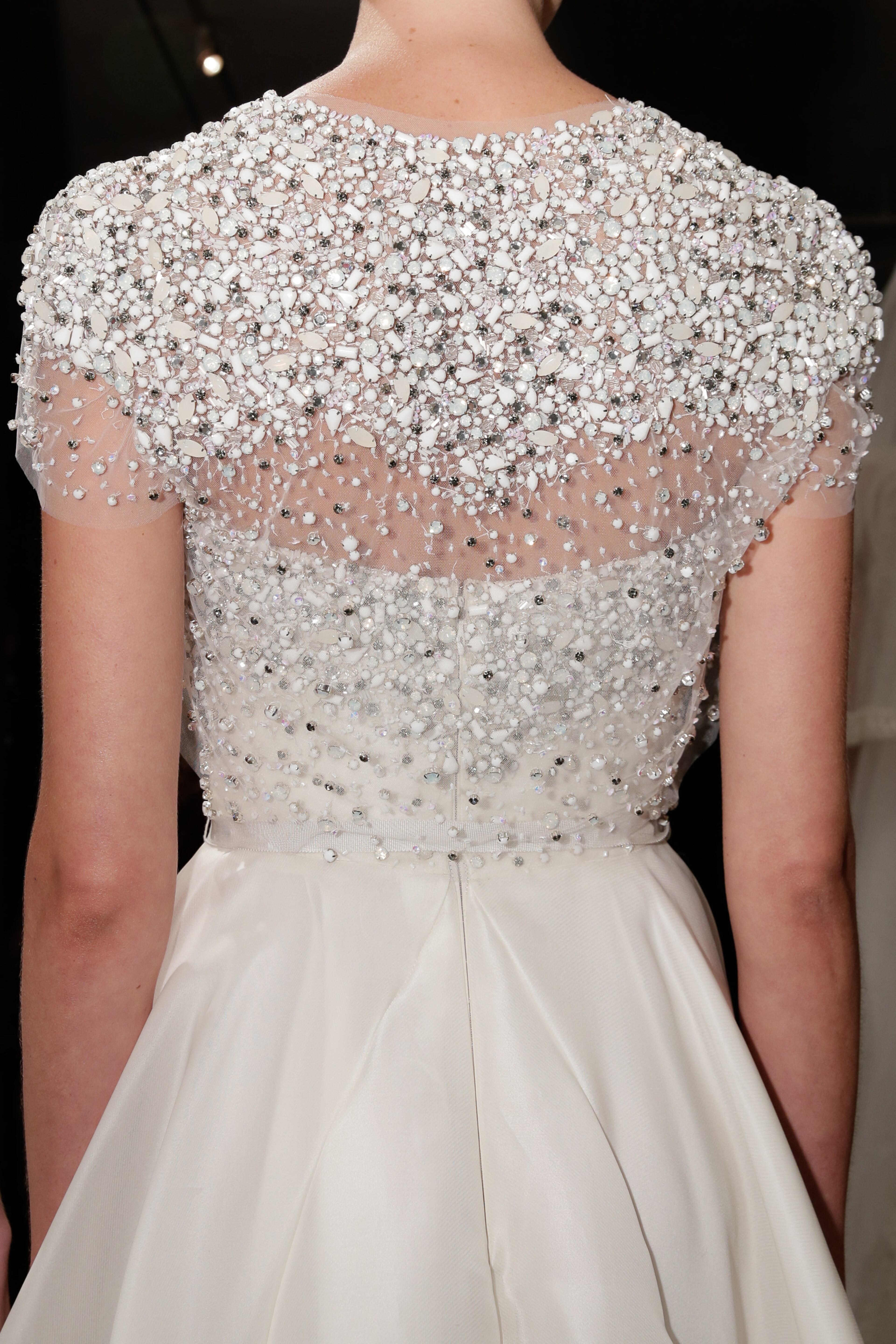 A model poses during the Naeem Khan Fall/Winter 2014 Bridal Collection presentation and reception on Oct. 12, 2013, in New York City.