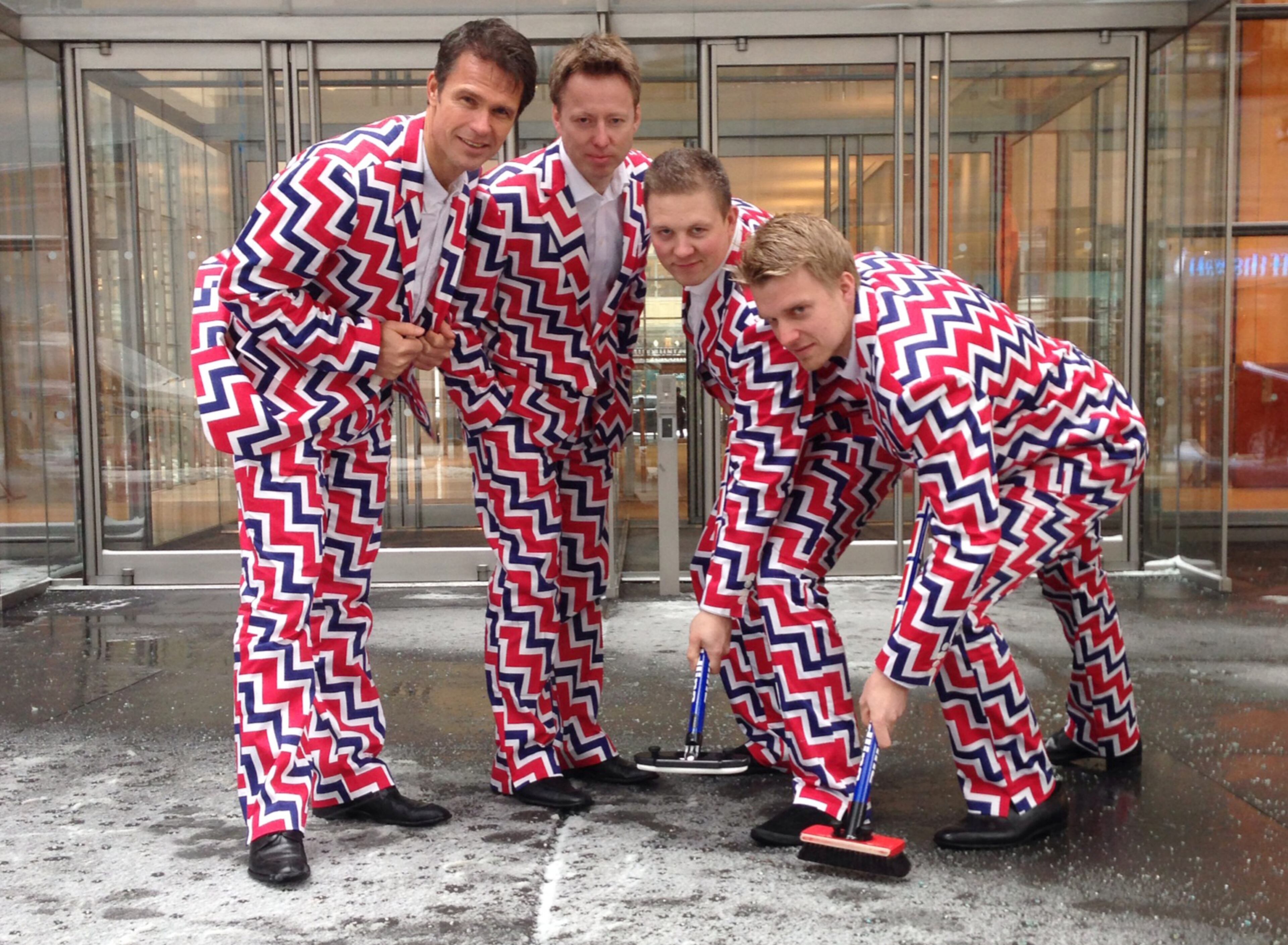 Norway's men's curling team is back at the Sochi Olympics with their crazy, funky pants. And they'll be more outrageous than ever when the players emerge for their first game. READ MORE BY CLICKING HERE.