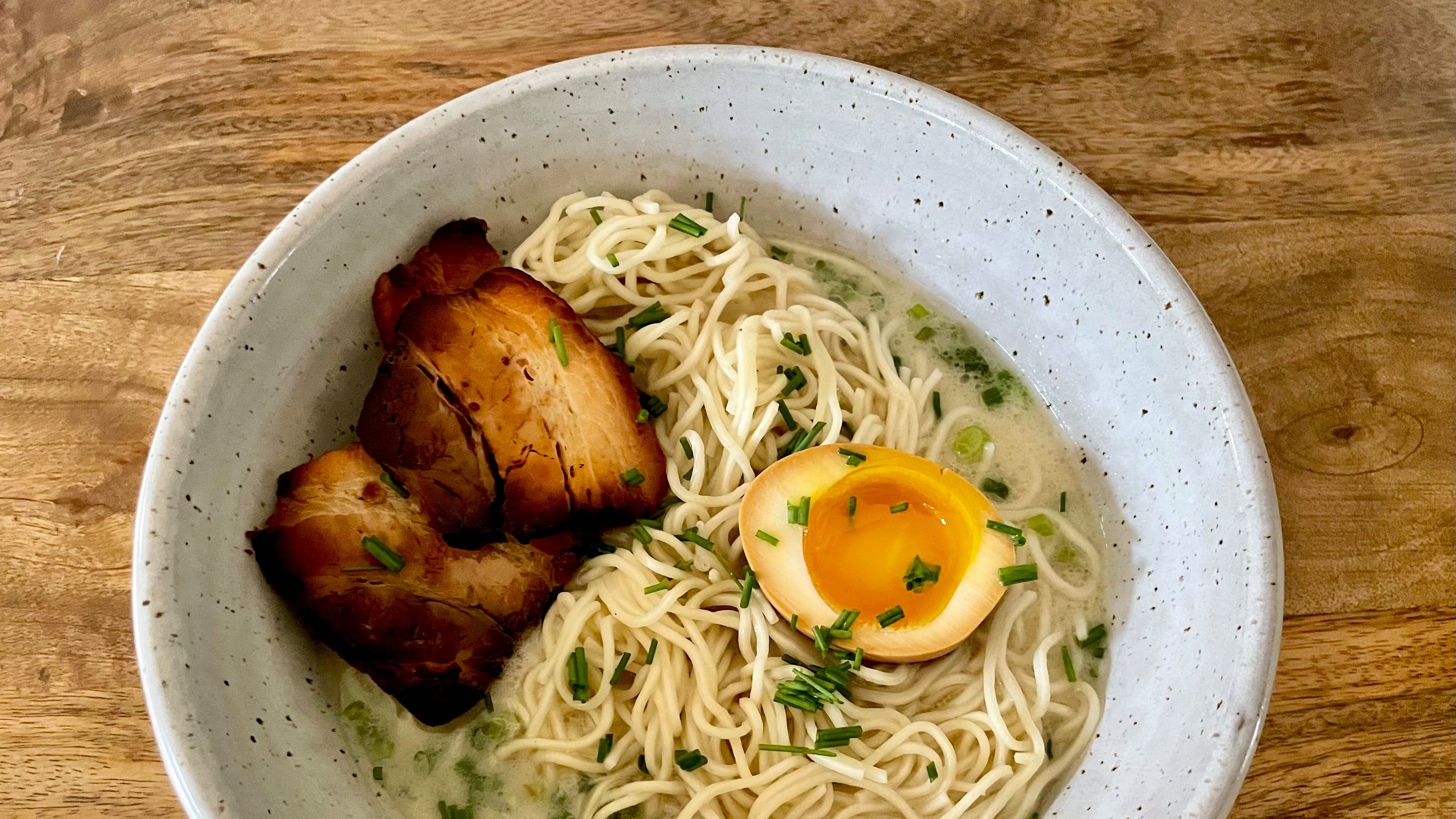 A bowl of tonkotsu ramen at Okiboru is a superb antidote for a dreary day. Angela Hansberger for The Atlanta Journal-Constitution