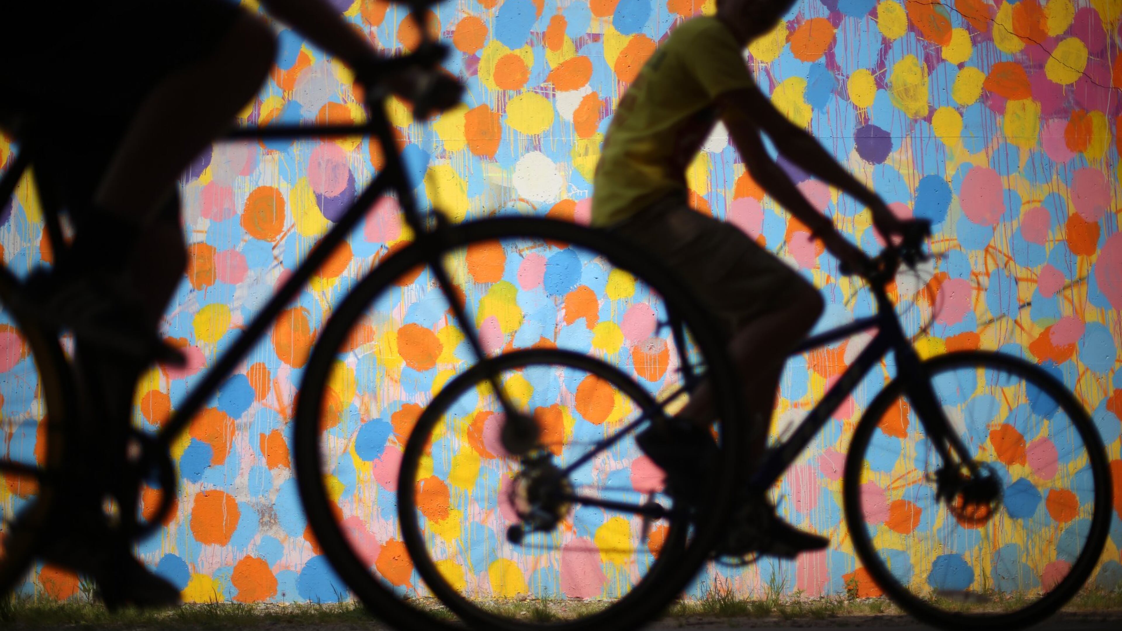 Bicyclists cruise along the Beltline under Virginia Avenue. Ben Gray / bgray@ajc.com