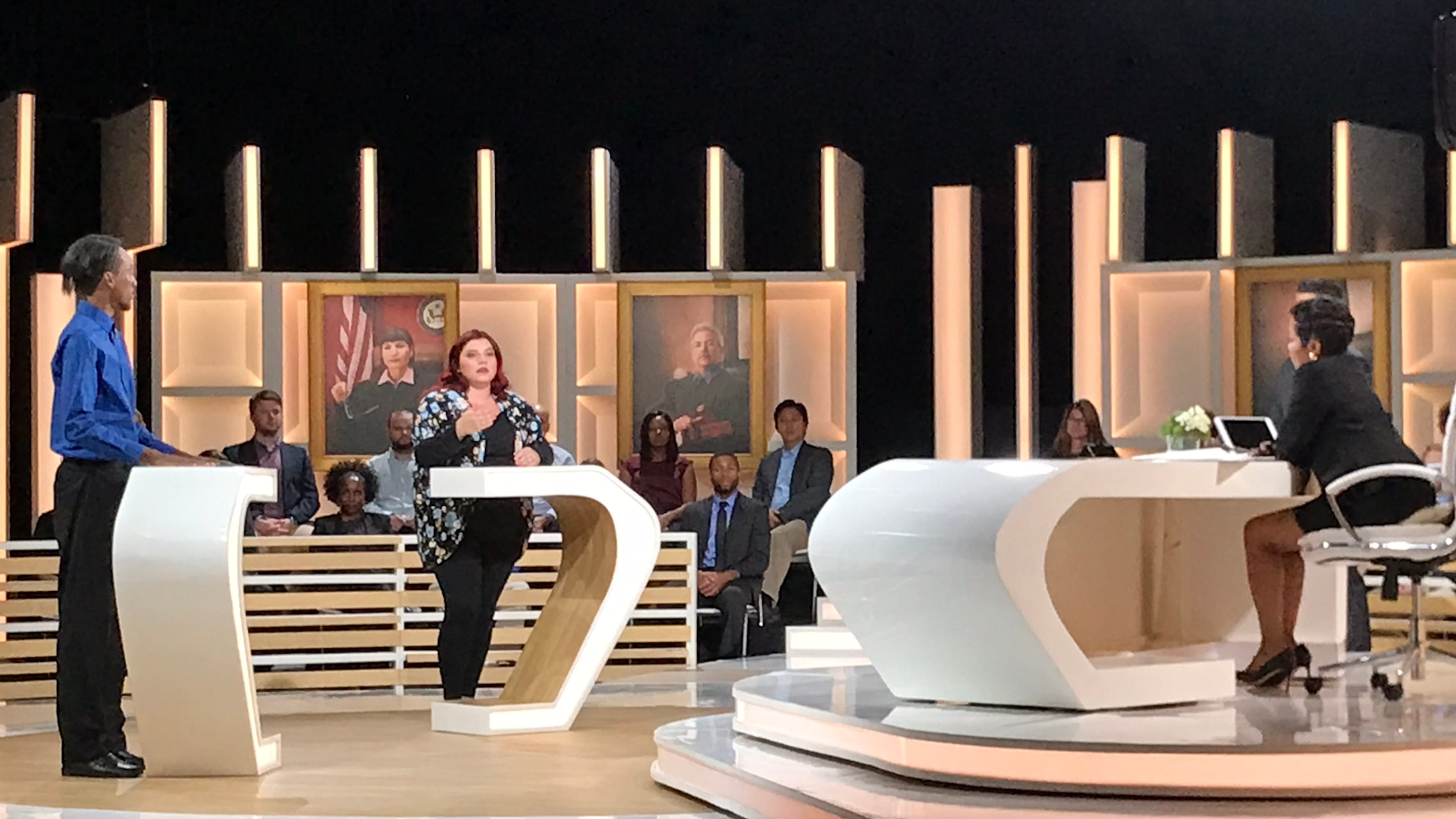 Lynn Toler on the set of "Divorce Court," now shooting at Tyler Perry Studios in Atlanta. CREDIT: Rodney Ho/rho@ajc.com