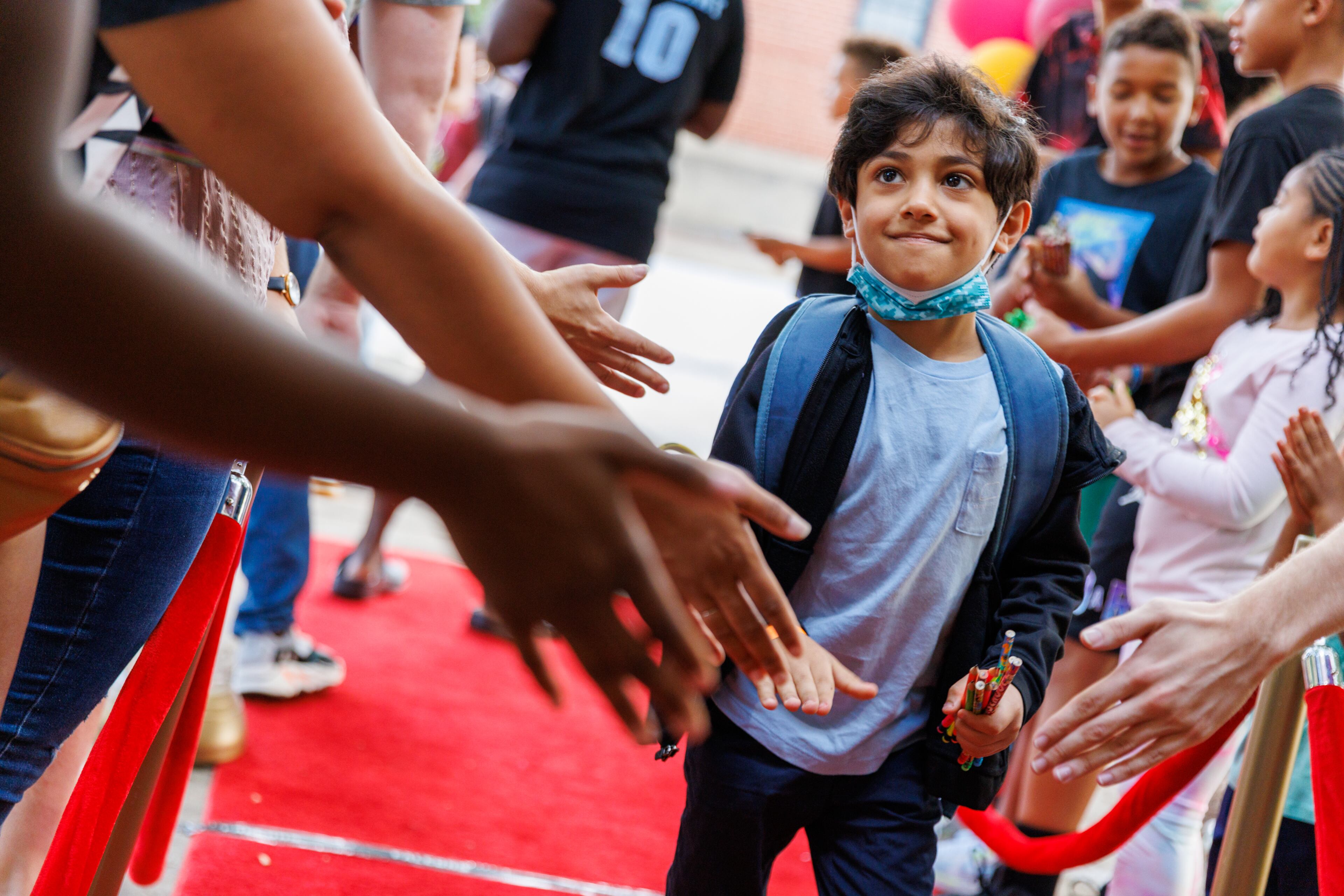 Students arrive for the first day of school at Hope-Hill Elementary School in Atlanta on Monday, August 1, 2022. (Arvin Temkar / arvin.temkar@ajc.com)