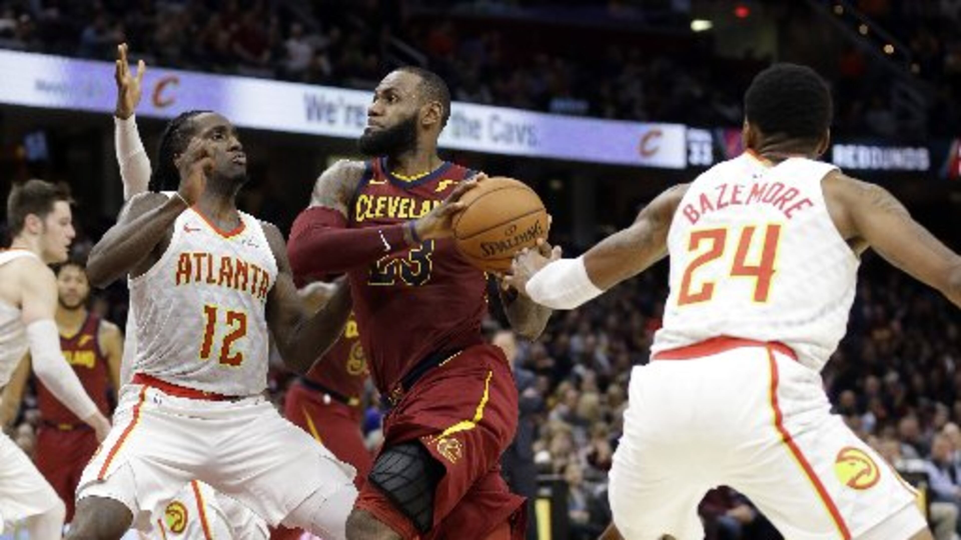 The Hawks conquered LeBron James and the Cavs but upset victories by the Kings and Mavs kept them at the bottom of the lottery watch standings. (AP Photo)
