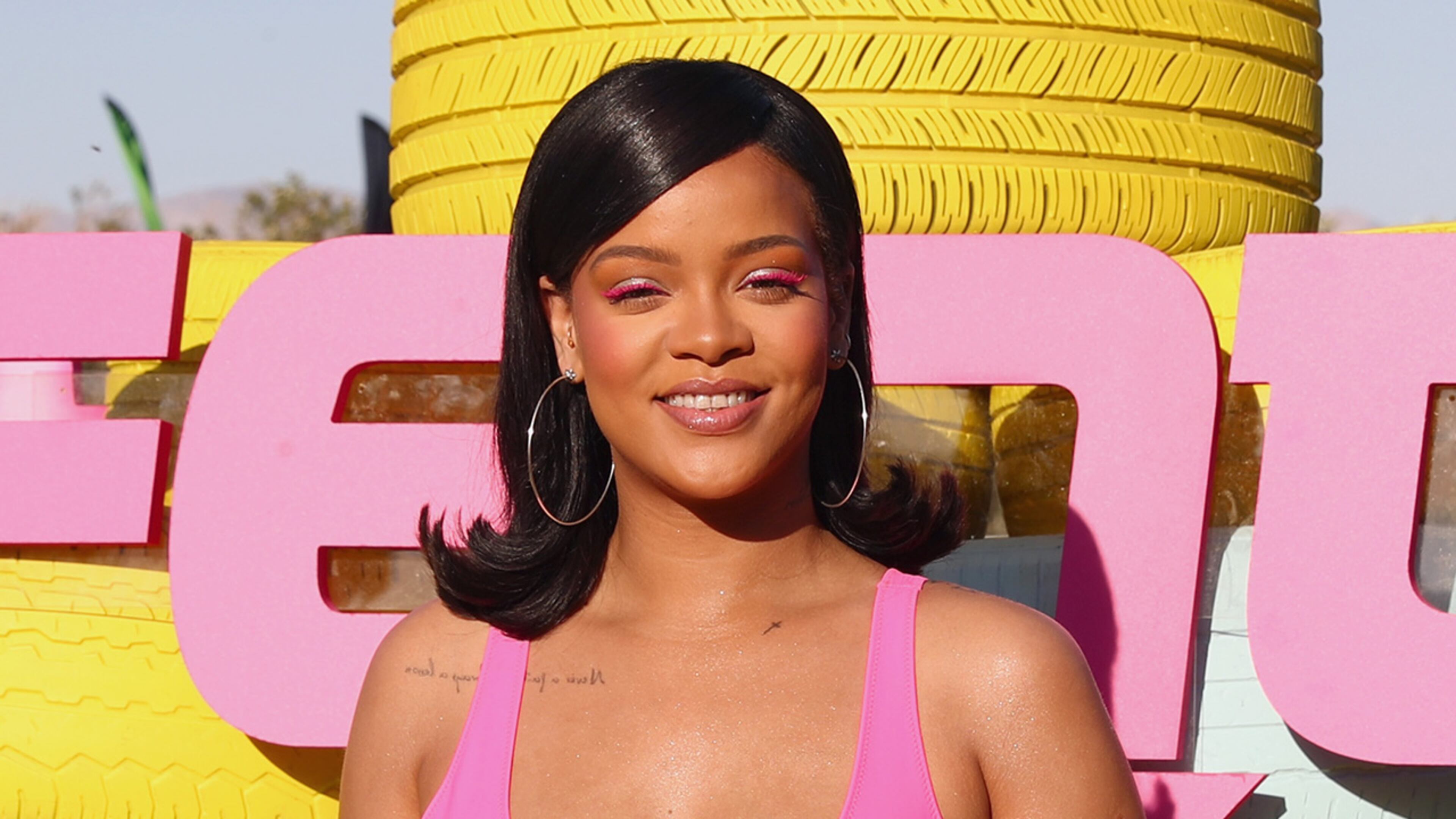 Rihanna is on the cover of Vogue's May issue and spoke to the magazine about her makeup and lingerie line, love life and body image. (Photo by Joe Scarnici/Getty Images for PUMA)
