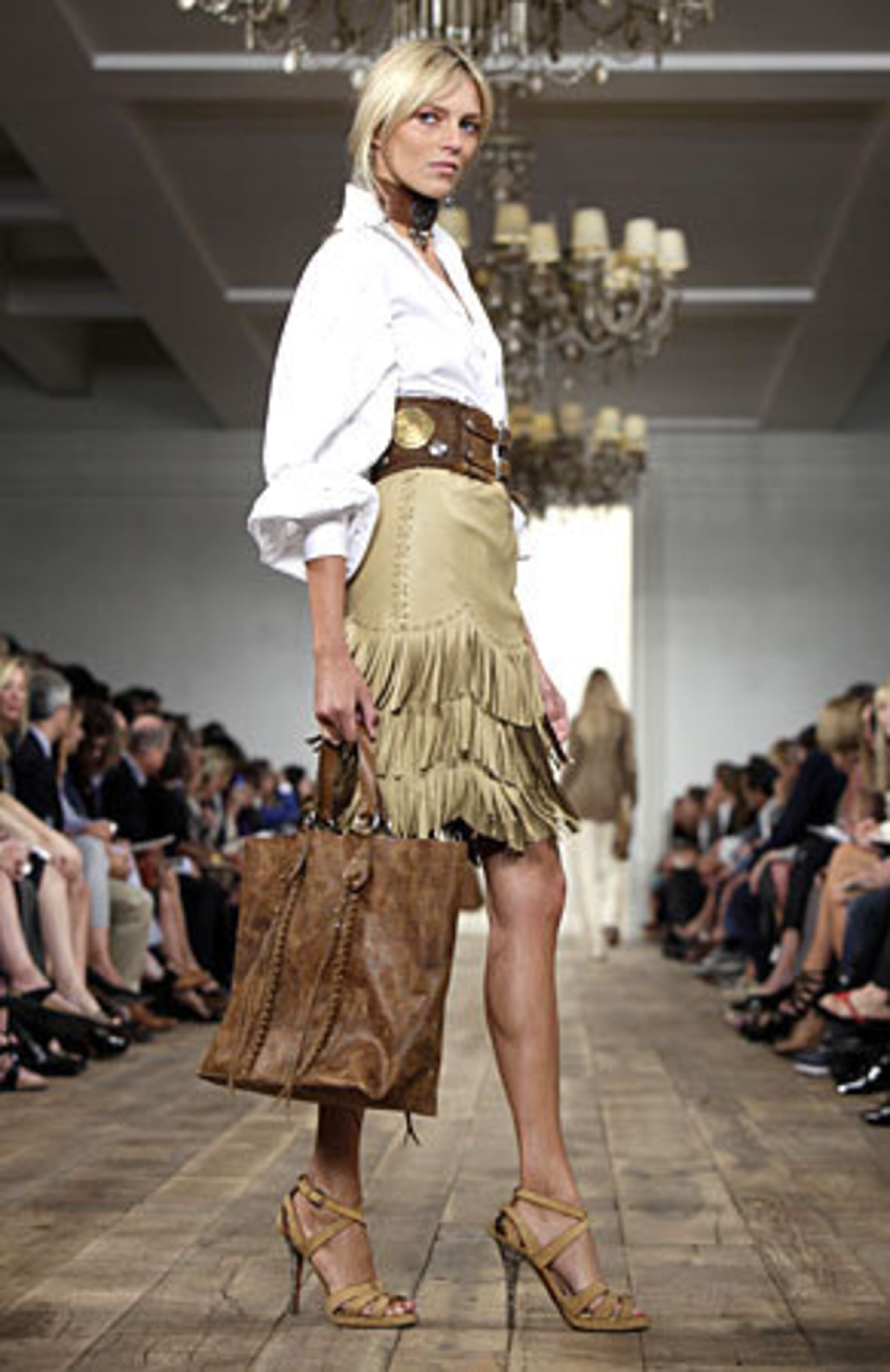The spring 2011 collection of Ralph Lauren is modeled during Fashion Week in New York, Thursday, Sept. 16, 2010.