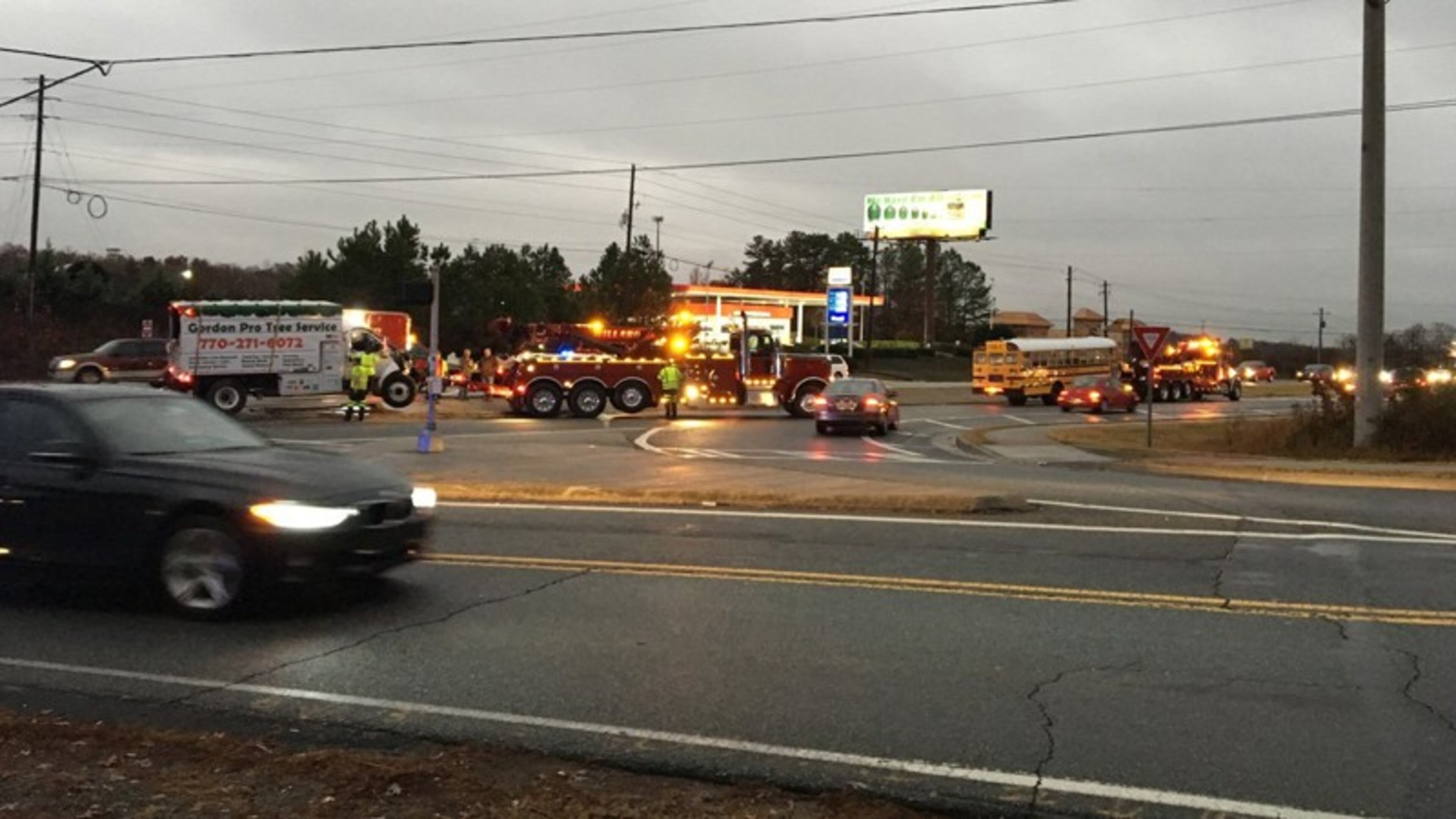 One Gwinnett County student was hospitalized and three others were injured earlier this month when this school bus collided with another vehicle in Sugar Hill. Channel 2 Action News.