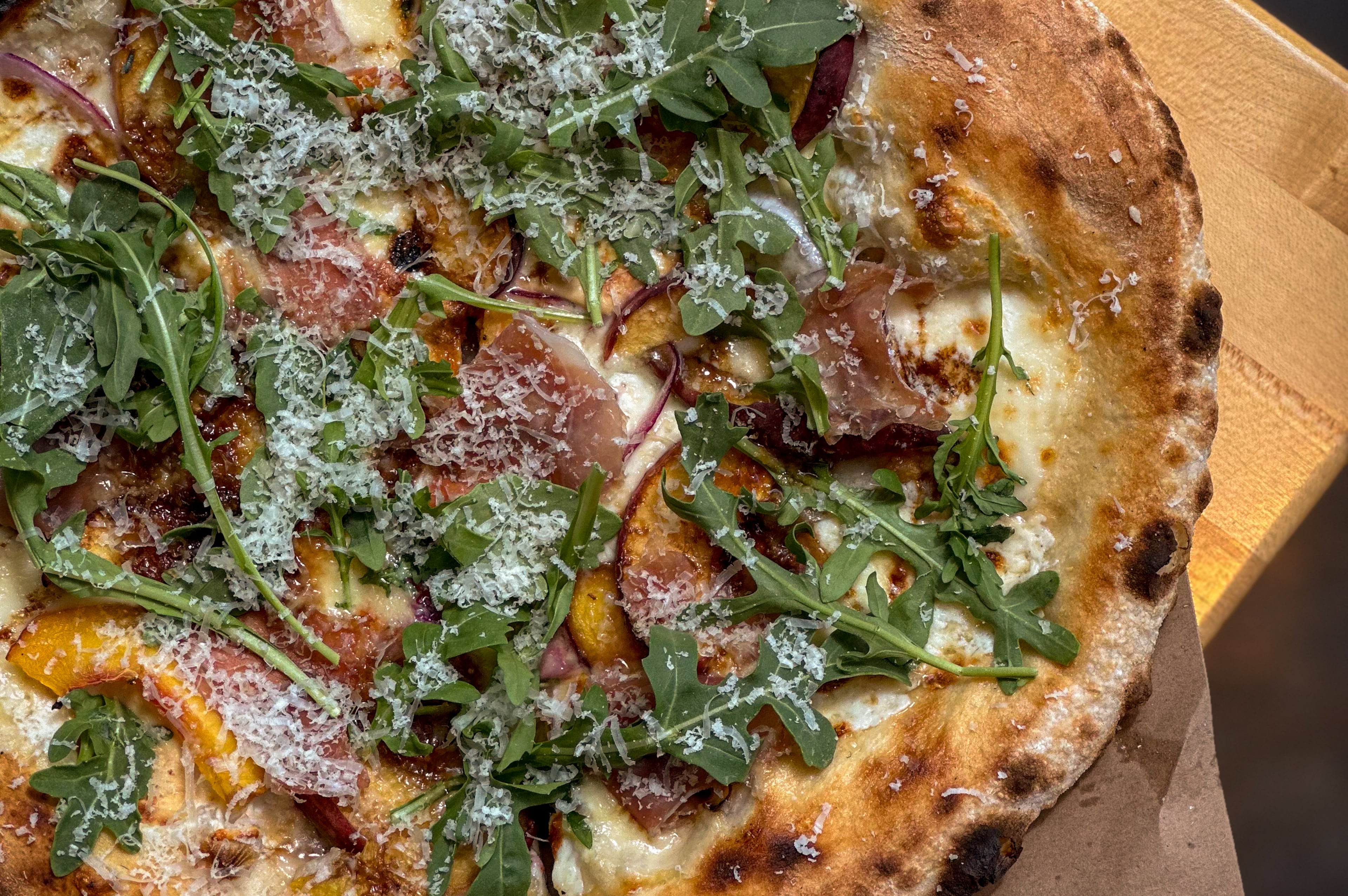 AAJC 080325 august dishes - Peach Pizza from Indaco