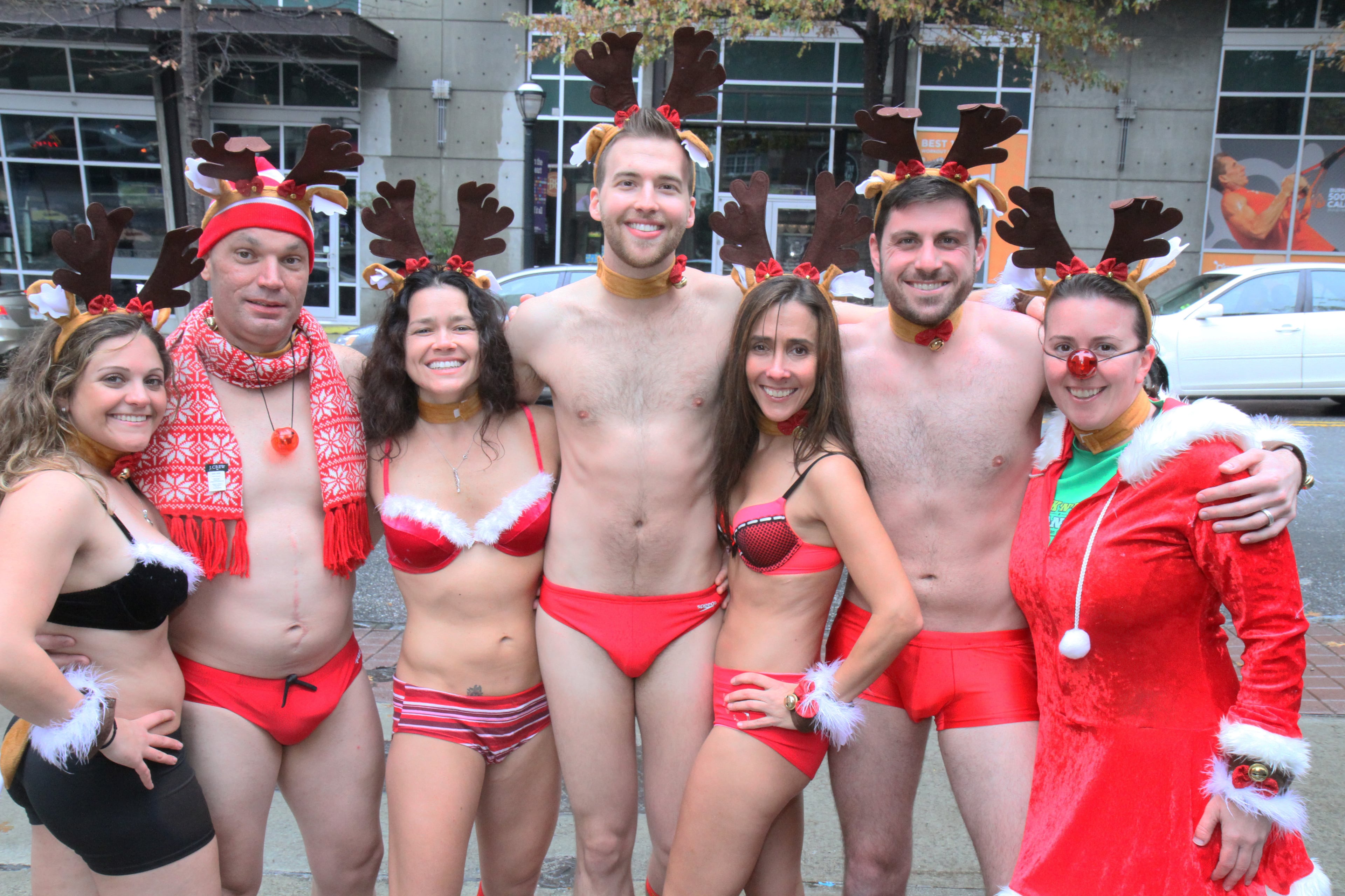 Midtown Atlanta was packed with some Speedo-wearing Santas Saturday.