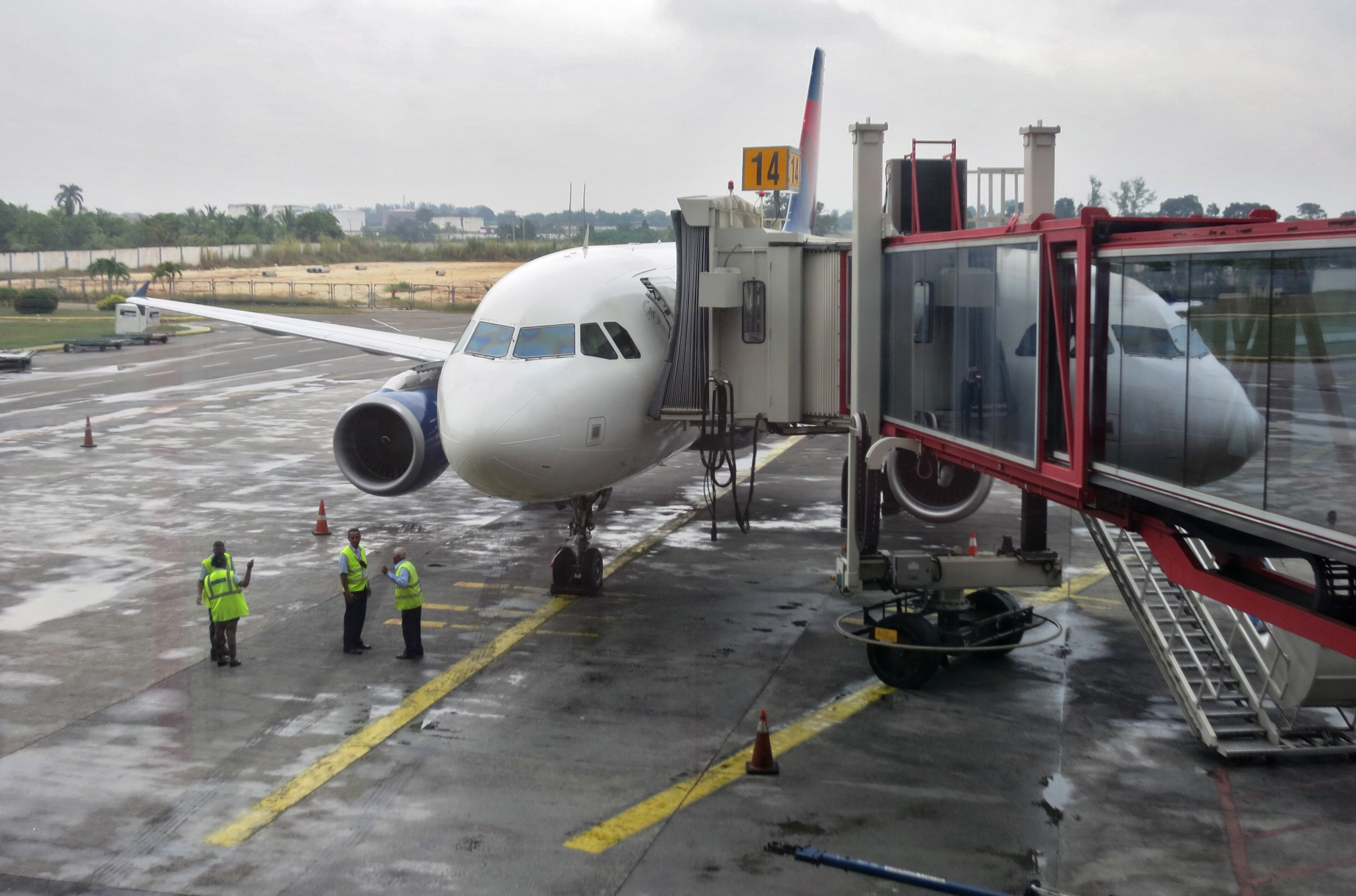 The first Delta flight from Atlanta sits at the gate in Havana. Delta launched its first scheduled airline flights to Cuba on Dec. 1, a key milestone in the U.S. opening to Cuba.