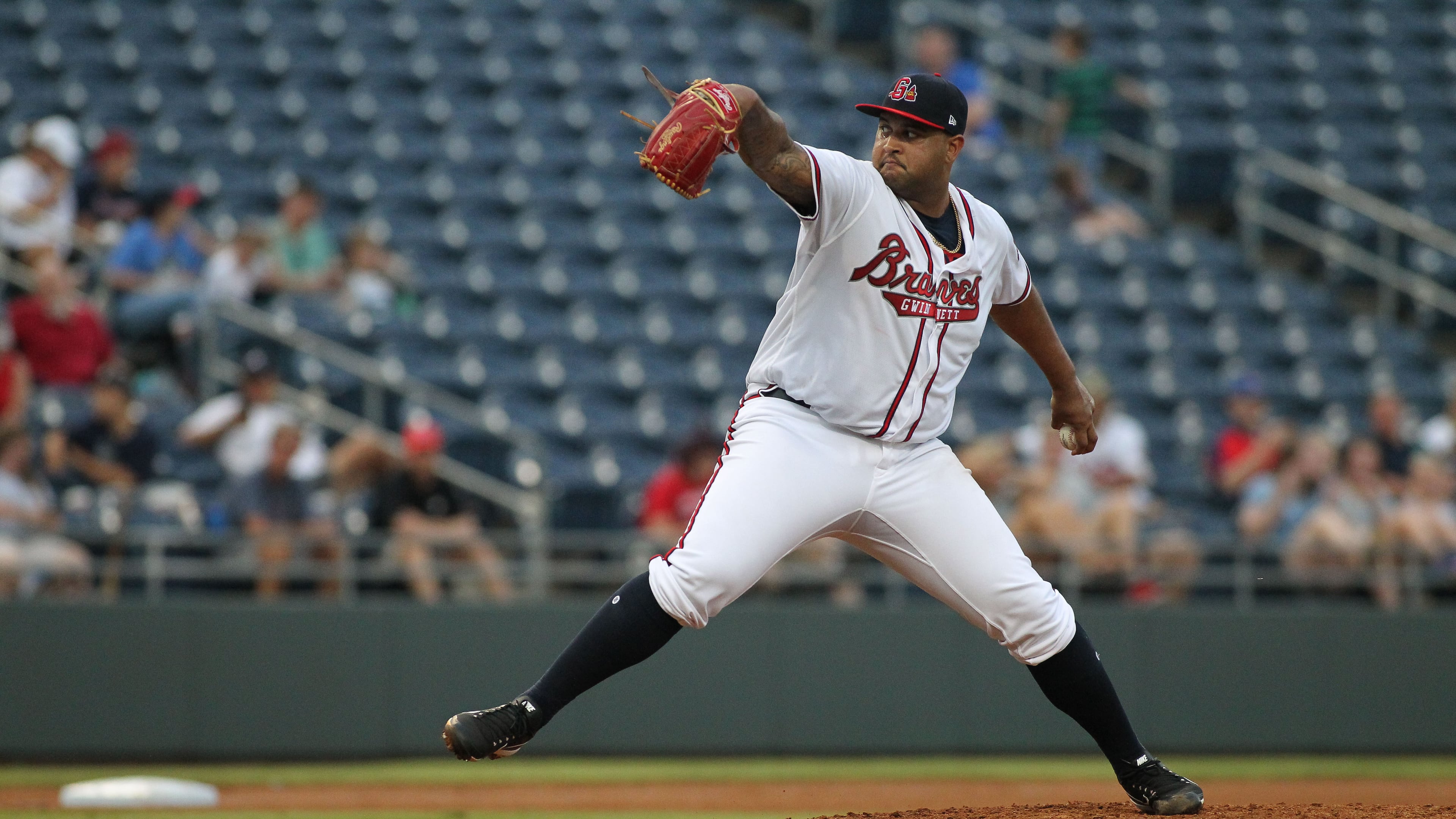 Braves prospect Luiz Gohara will start against the Rangers on Tuesday in his major league debut. (Jim Lacey/Gwinnett Braves)