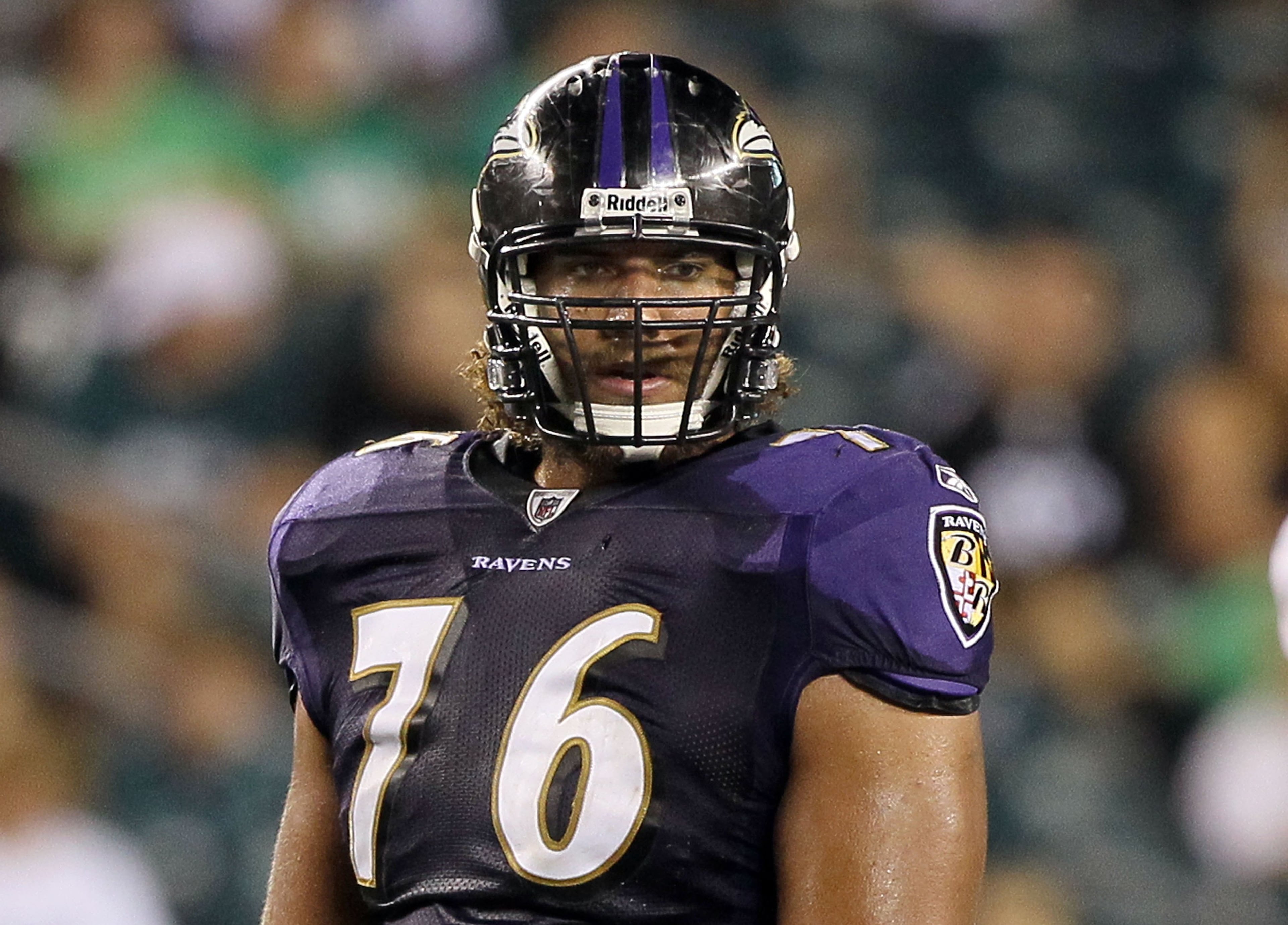 Ravens OL Jah Reid was arrested on suspicion of battery following a fight at a Florida nightclub. (Photo by Jim McIsaac/Getty Images)