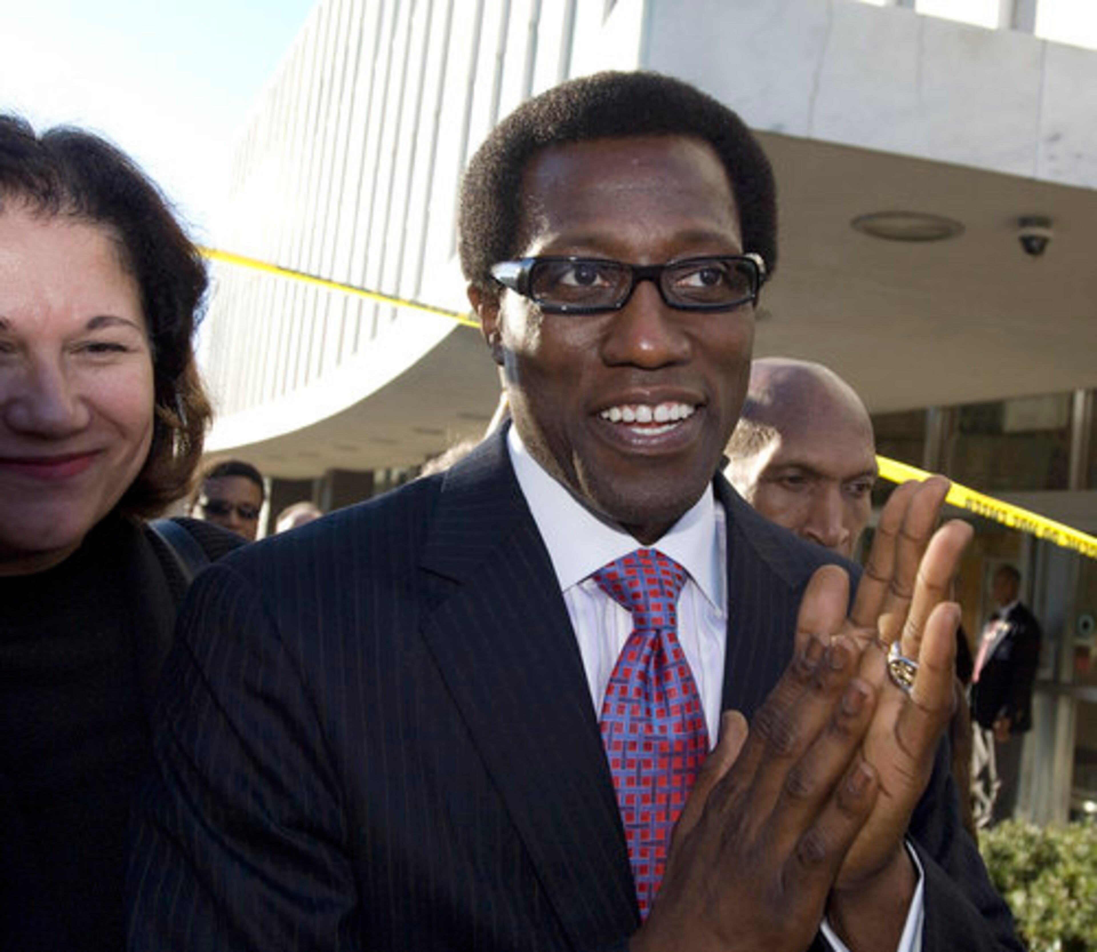 NAME: Wesley Snipes. CONVICTION: Failure to file tax returns. SENTENCE: Three years. CURRENTLY: Out -- Snipes is free on bail while he appeals his conviction.