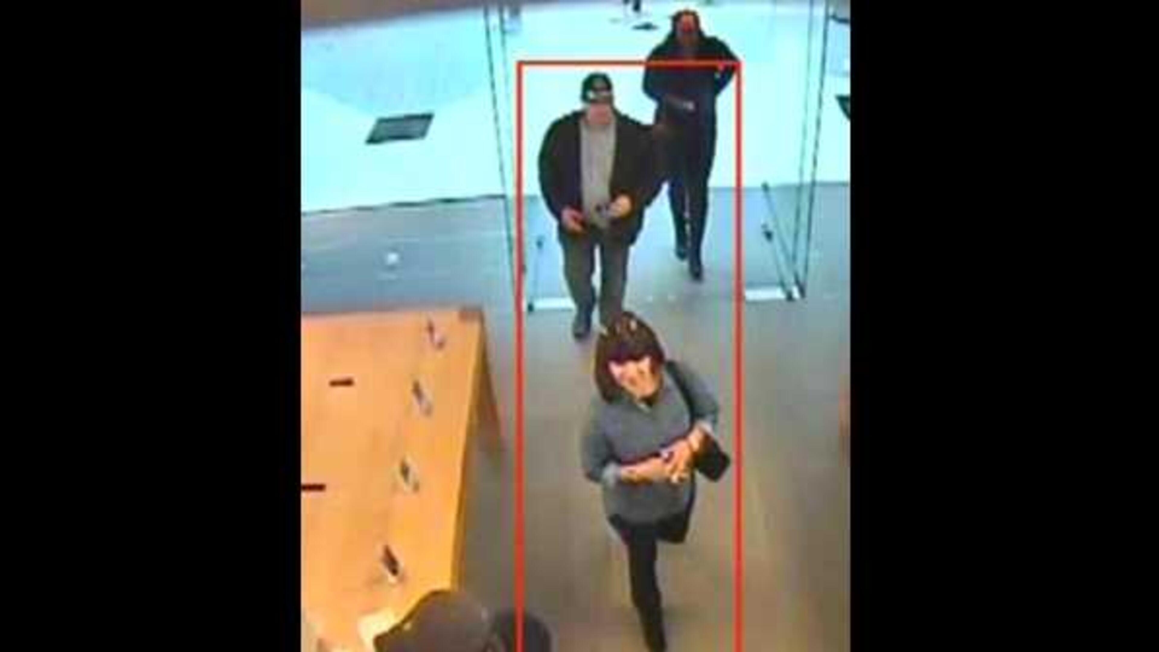 Police in Alpharetta are searching for two suspects who stole a woman's wallet and escaped in a minivan. // Alpharetta Department of Public Safety