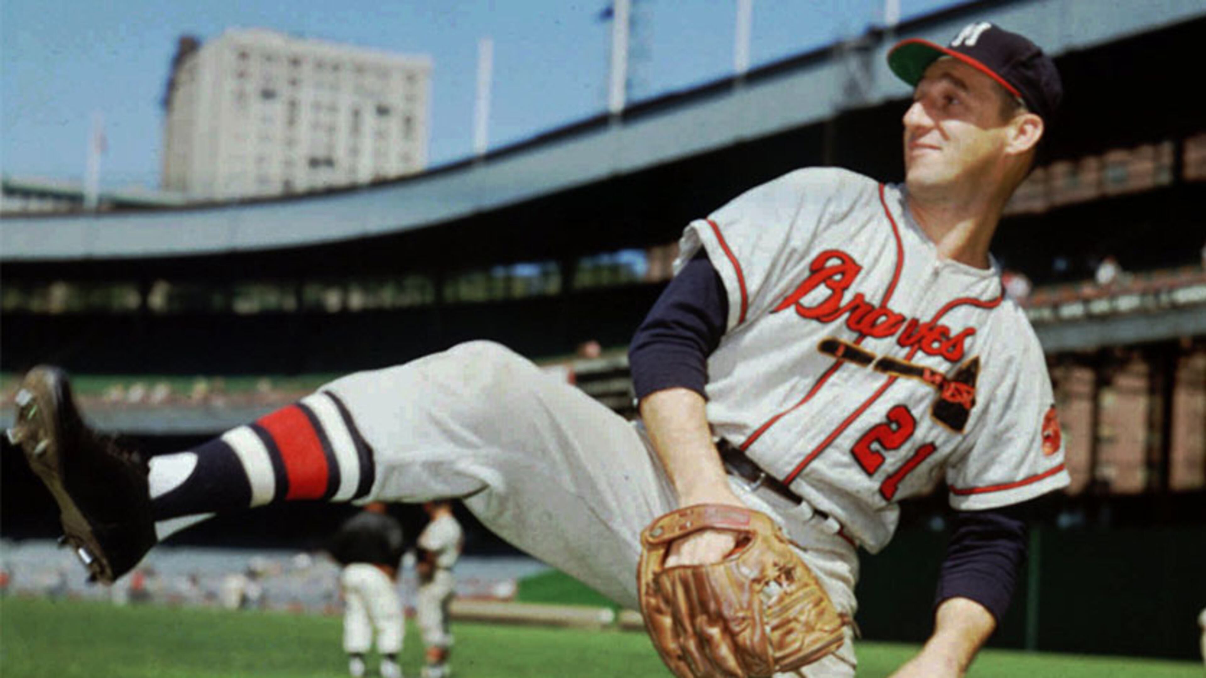 WARREN SPAHN (Inducted in 1973) -- Warren Spahn had a 20-year career pitching for the Boston and Milwaukee Braves. During his time with the Braves, Spahn had 13 seasons in which he won 20 games. Spahn won the Cy Young Award in 1957, the year he helped the Braves win the World Series.