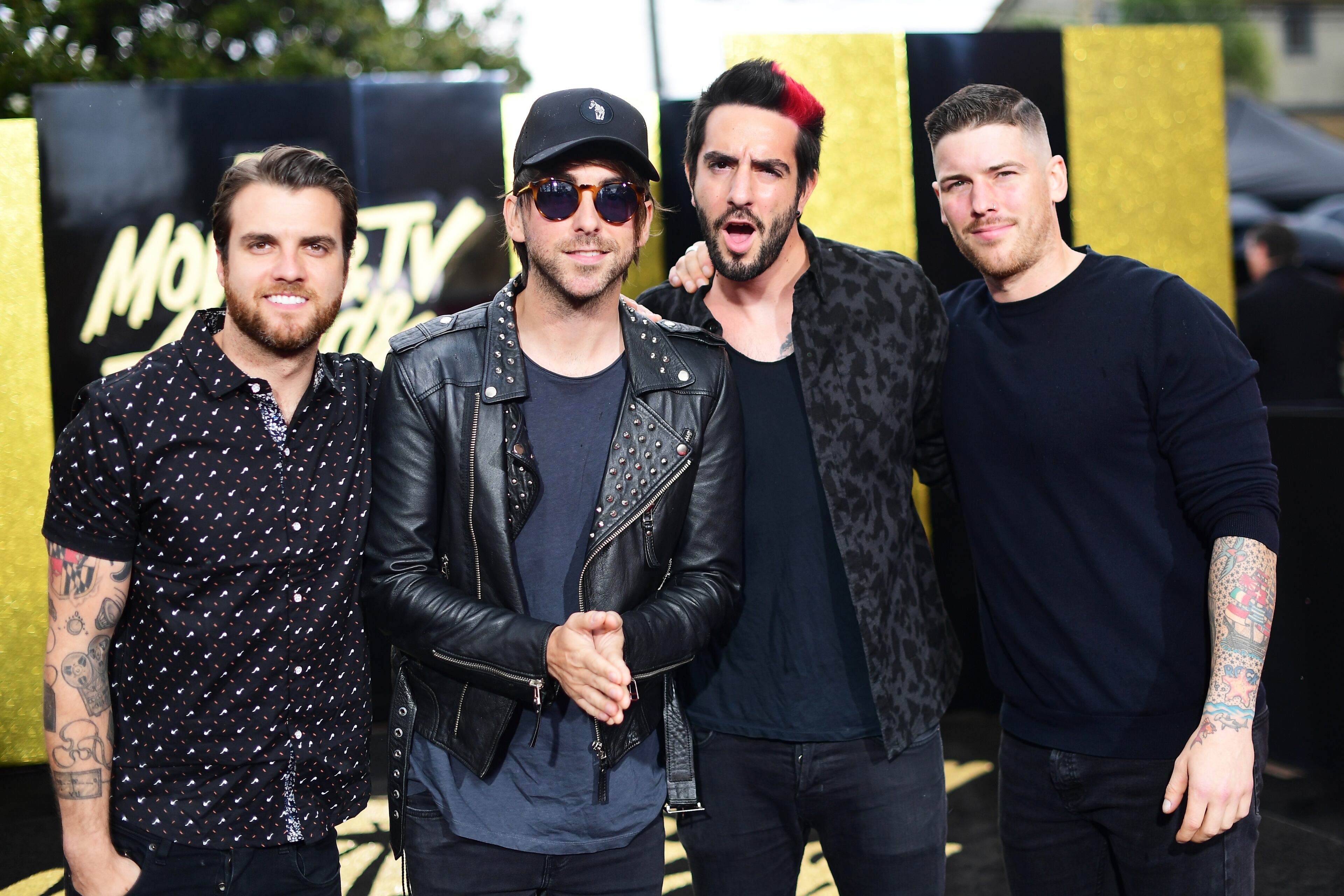 LOS ANGELES, CA - MAY 07: Musicians Zack Merrick, Rian Dawson, Alex Gaskarth and Jack Barakat of All Time Low attend the 2017 MTV Movie And TV Awards at The Shrine Auditorium on May 7, 2017 in Los Angeles, California. (Photo by Matt Winkelmeyer/Getty Images)