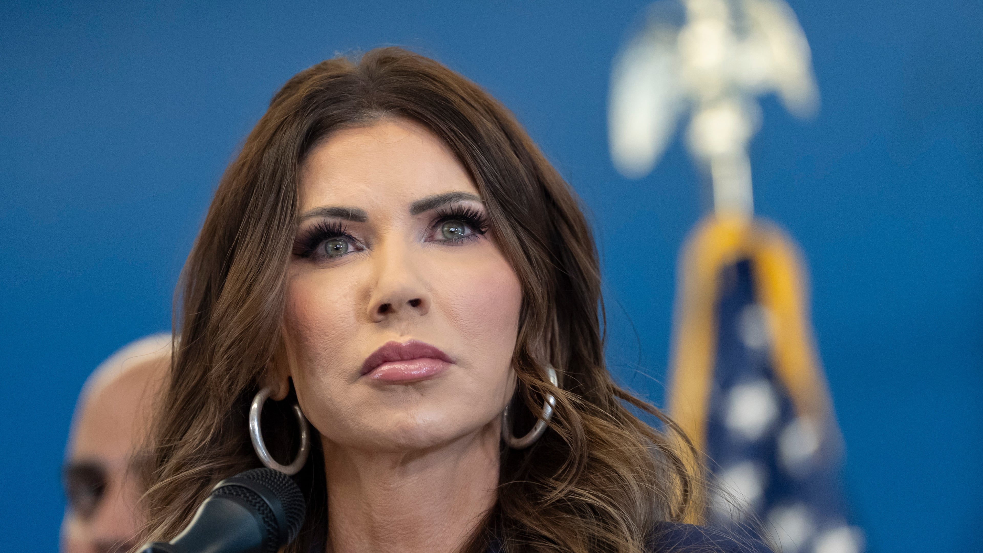 U.S. Homeland Security Secretary Kristi Noem speaks during a press conference, Thursday, Jan. 8, 2026, in New York. (AP Photo/Yuki Iwamura)