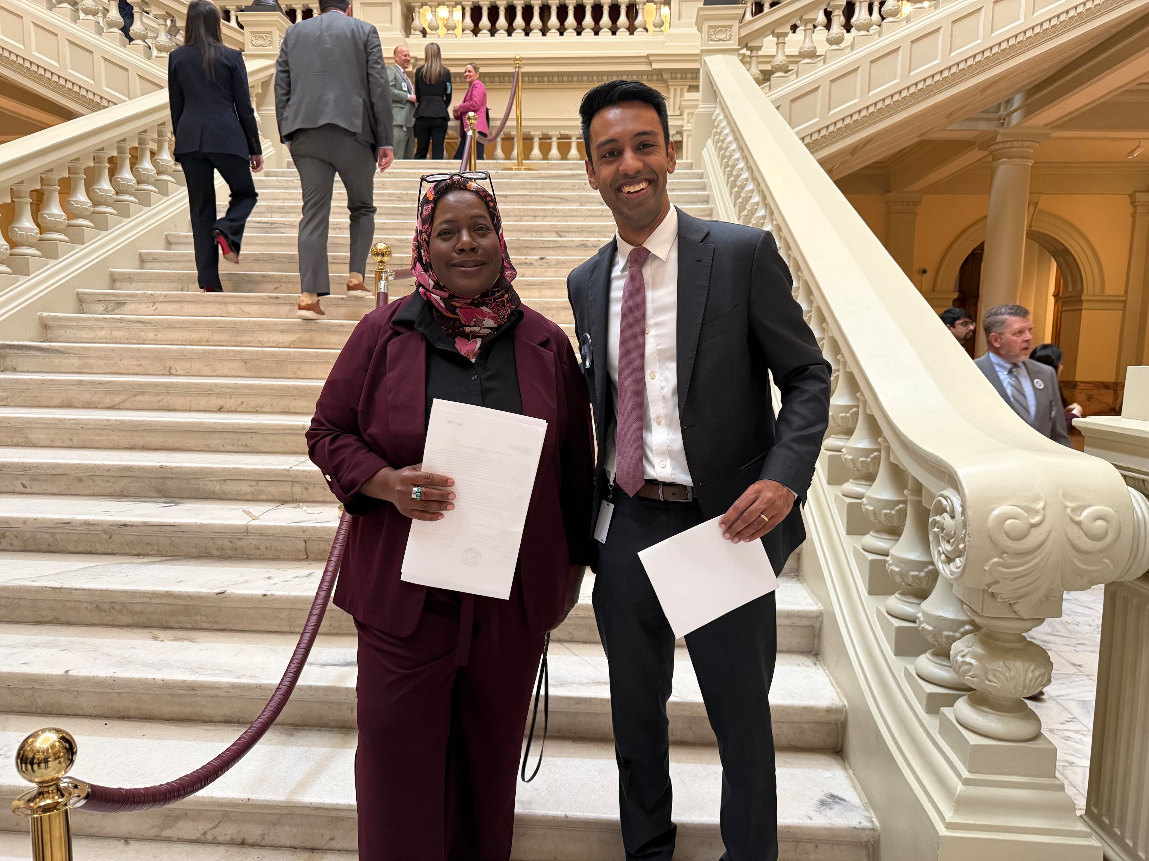 Astrid Ross and Rahul Garabadu are mutually endorsing each other in a race for an open state Senate seat. (Greg Bluestein/AJC)