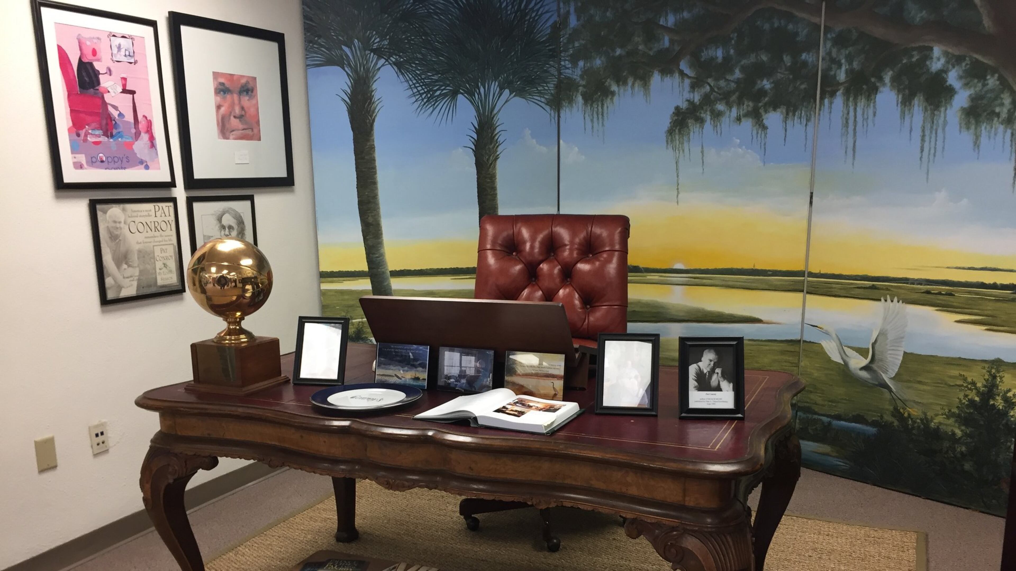 At the Pat Conroy Literary Center, visitors are invited to sit at the desk where Conroy wrote “Beach Music” on Fripp Island, S.C. CONTRIBUTED BY SUZANNE VAN ATTEN