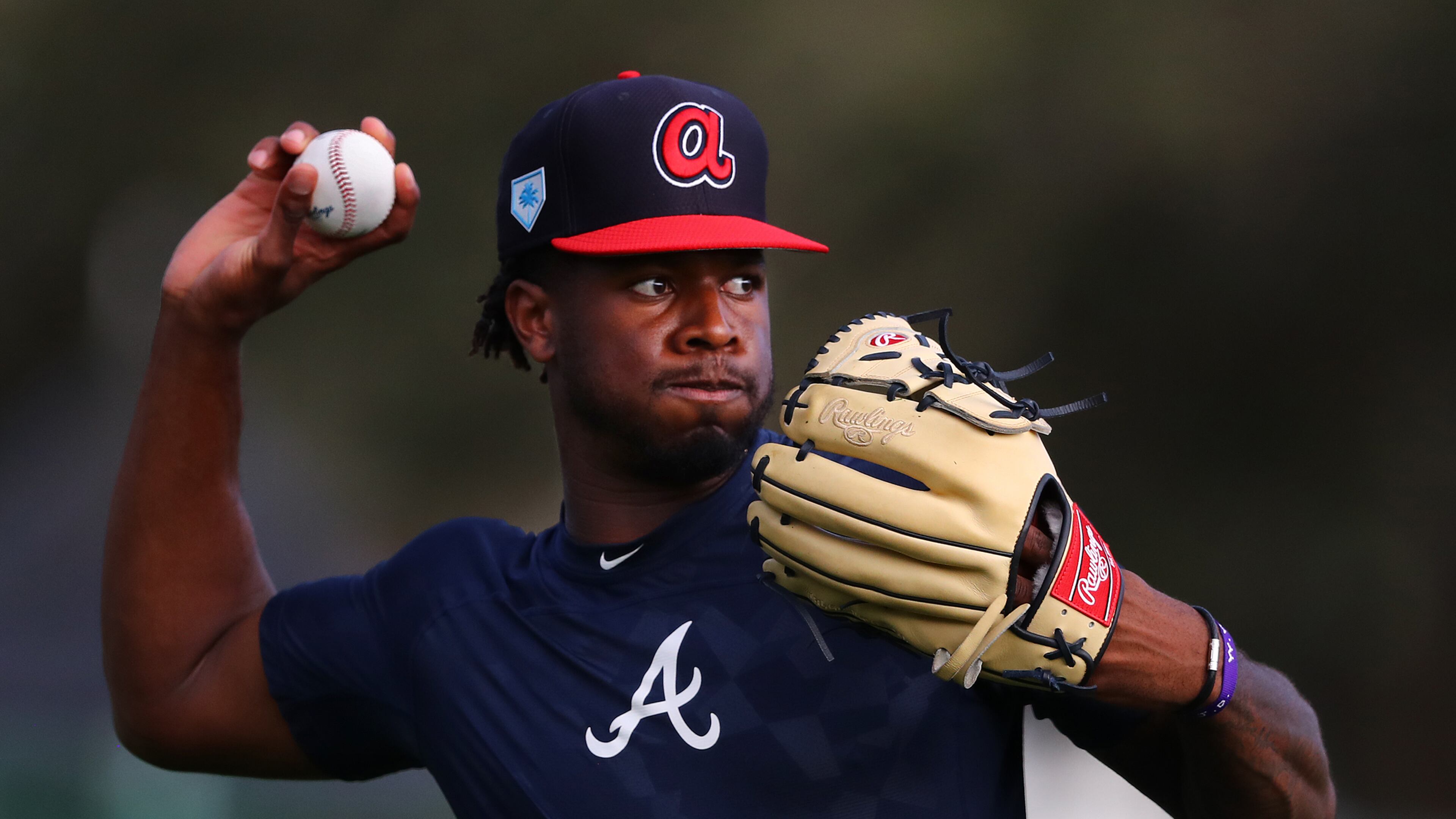 Atlanta Braves pitcher Touki Toussaint gets in some early morning work at spring training in the ESPN Wide World of Sports Complex on Wednesday, Feb. 20, 2019, in Lake Buena Vista. Curtis Compton/ccompton@ajc.com