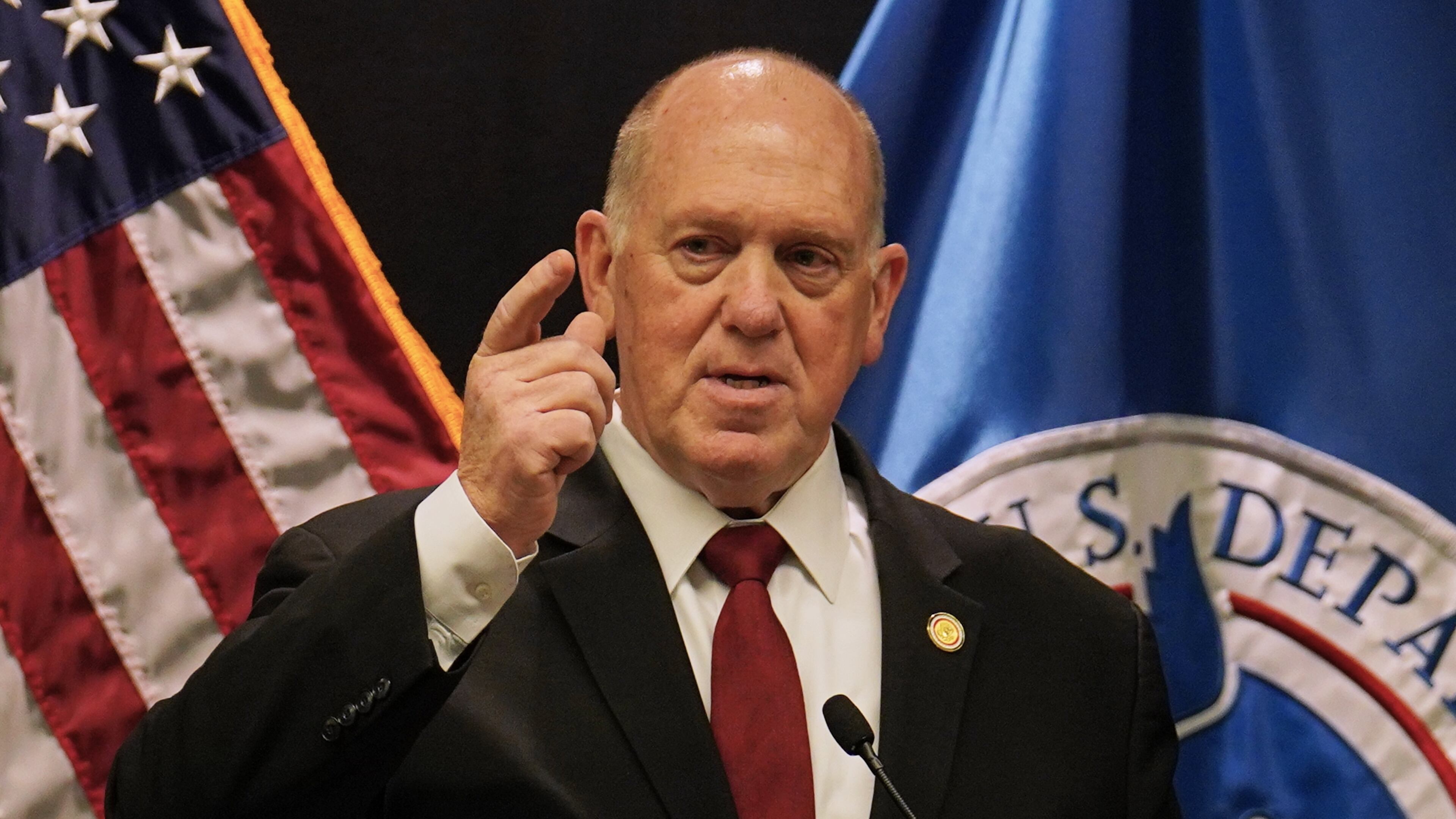 White House border czar Tom Homan holds a news conference at the Bishop Whipple Federal building on Wednesday, February. 4, 2026 in Minneapolis. (AP Photo/Ryan Murphy)