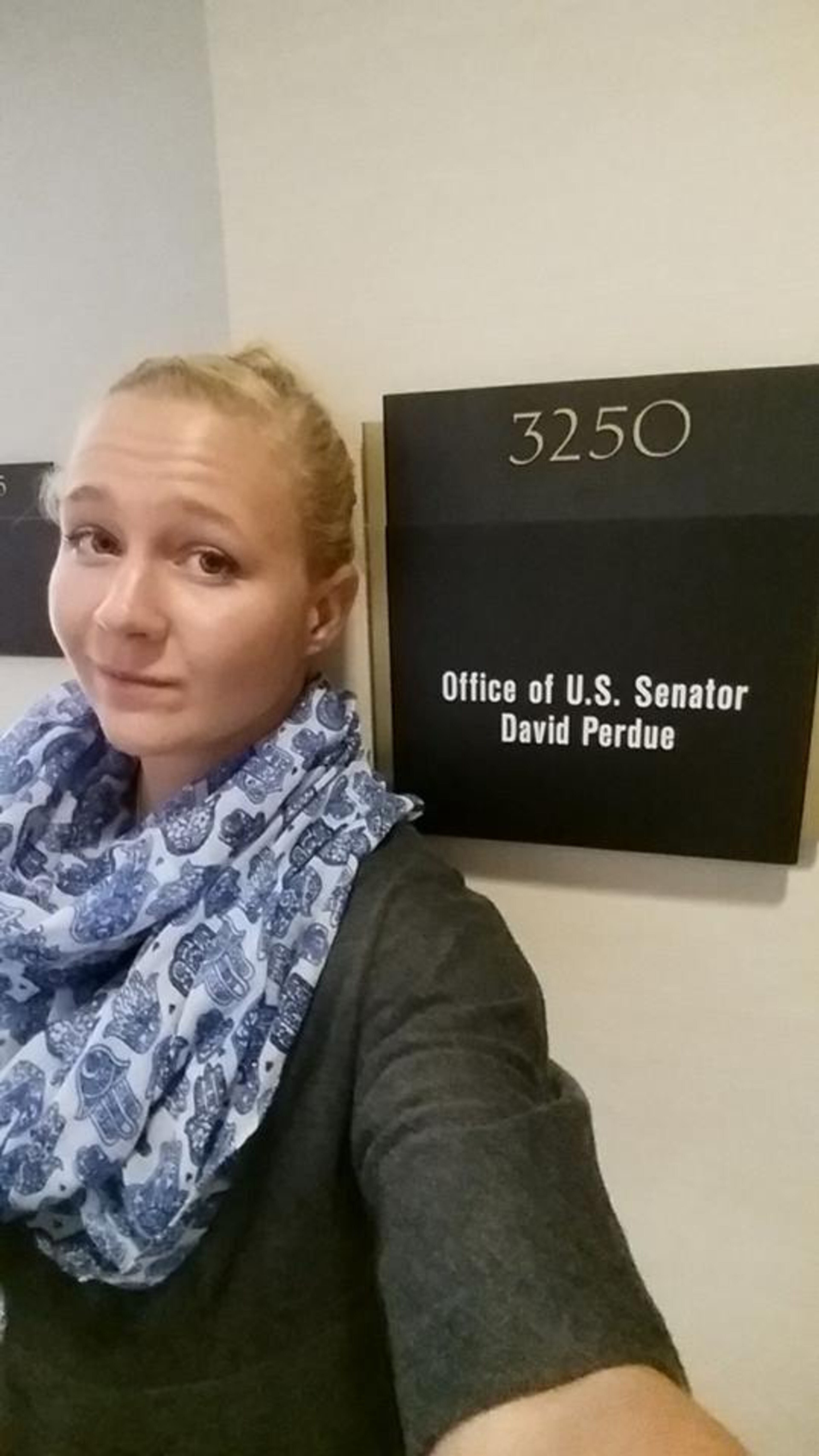 Though she apparently has few close friends in Augusta, Reality Winner has been prolific on social media, posting photos of her pets, food, her political musings, and this selfie from a recent visit to the Atlanta office of U.S. Sen. David Perdue.