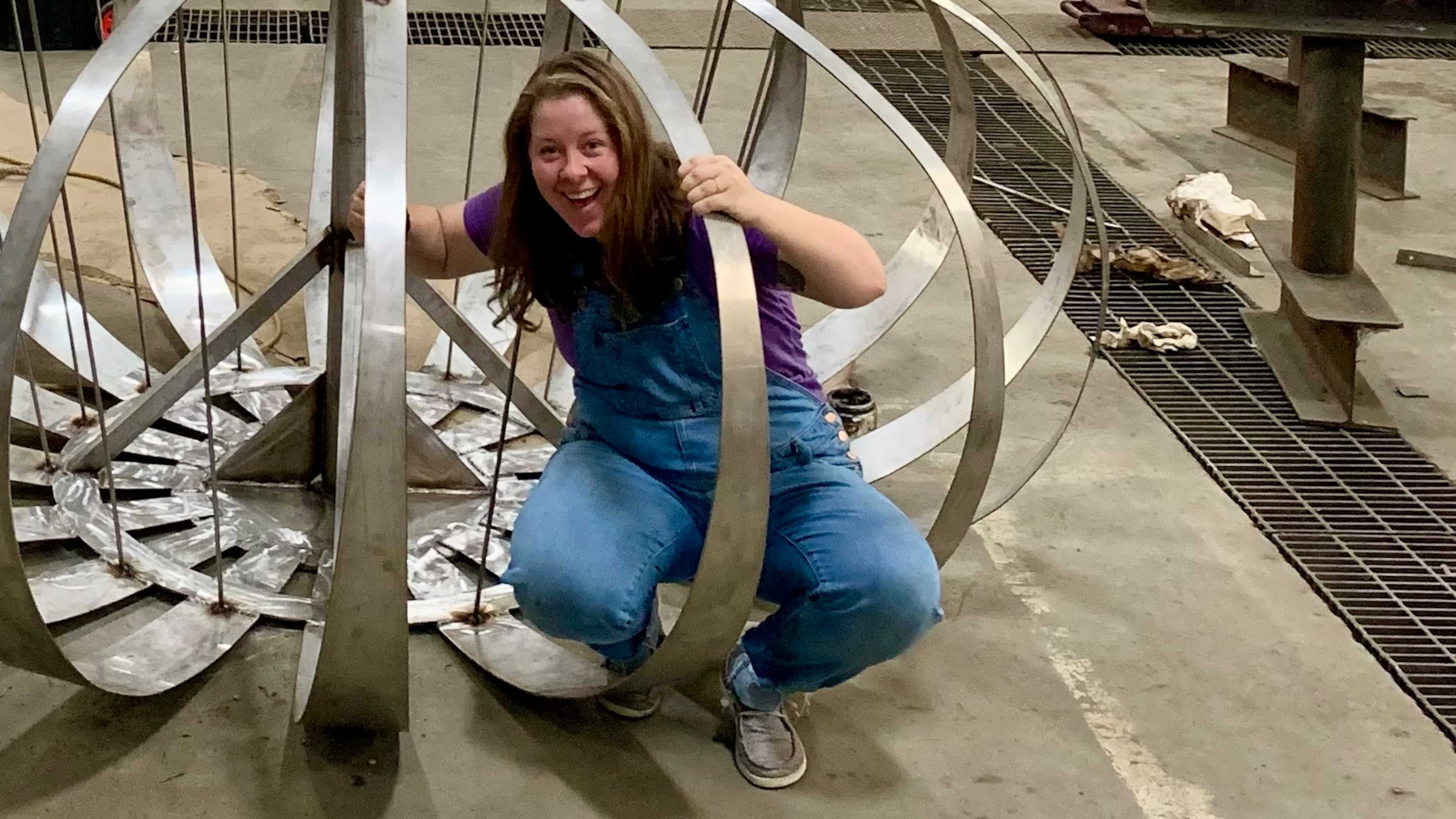 Metalwork artist Ruth English says she's proud to have left a creative mark on her hometown with the giant onion she built to adorn the top of the Toombs County courthouse. (Courtesy of Ruth English)