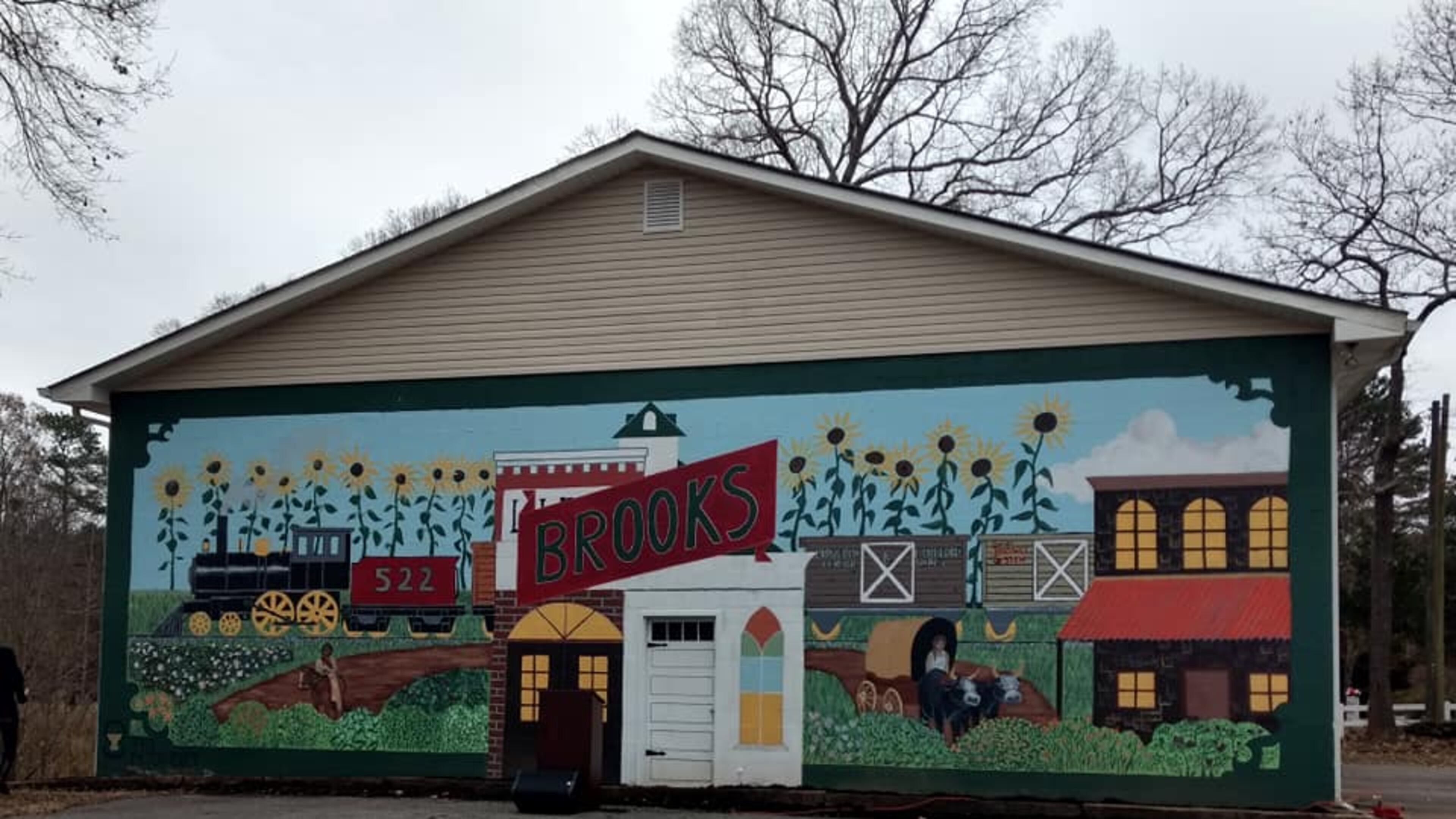 A new mural for the Town of Brooks has been painted by art students from The Foundry School in Fayetteville. (Courtesy of the Town of Brooks)