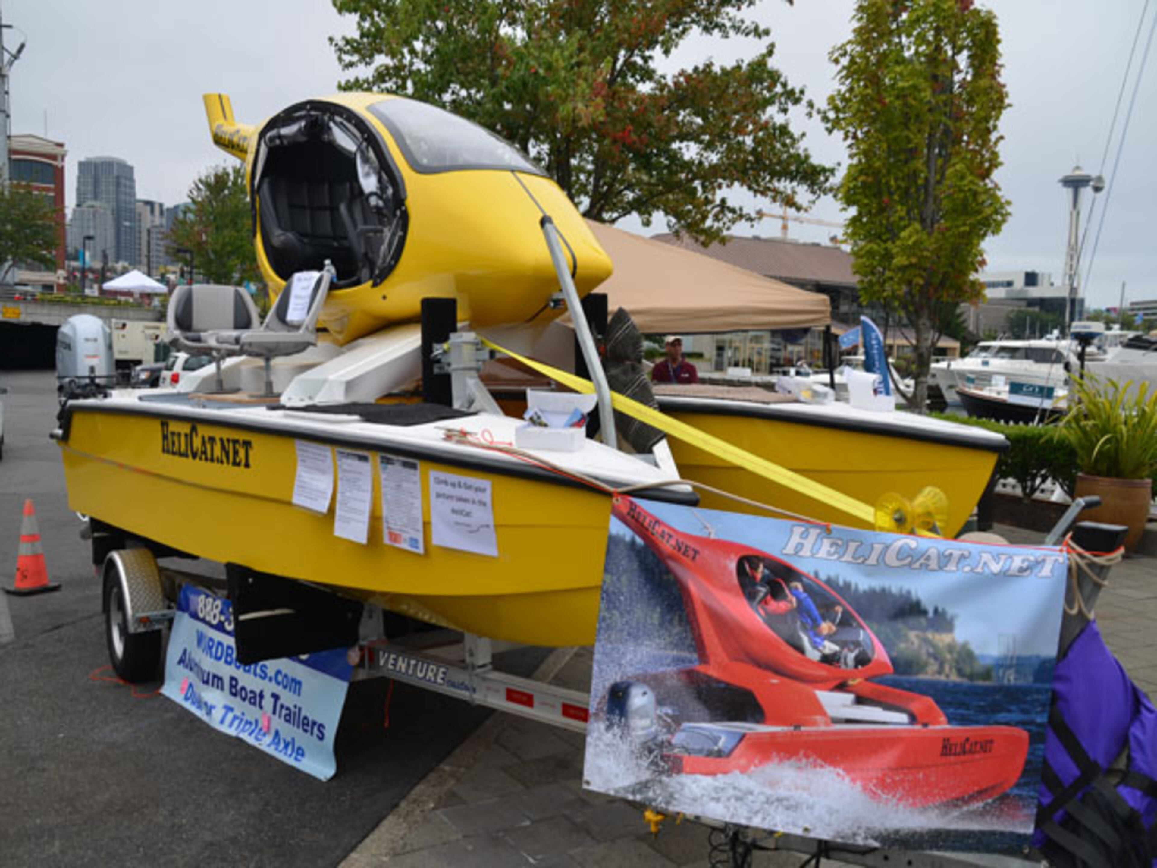 Patrons even got a close-up look at the Helicat! The Helicat made its world debut at the Boats Afloat Show and can zip across the water at 40+ mph.