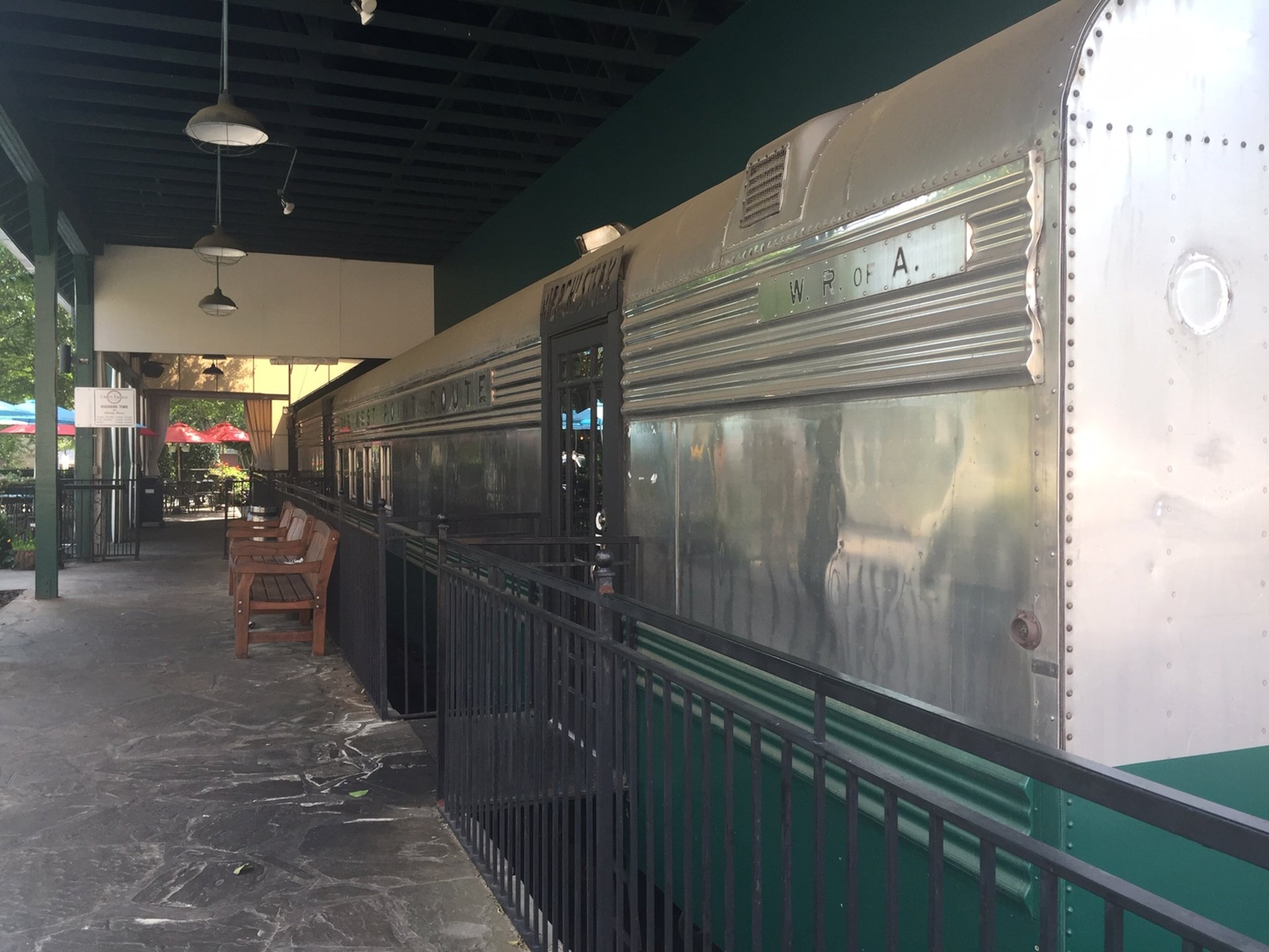 Diners enter the Orient Express restaurant in Vinings through the “Chattahoochee River,” a vintage rail car that formerly was operated by the Western Railway of Alabama and Atlanta and West Point Railroad on the West Point Route. CONTRIBUTED BY OLIVIA KING