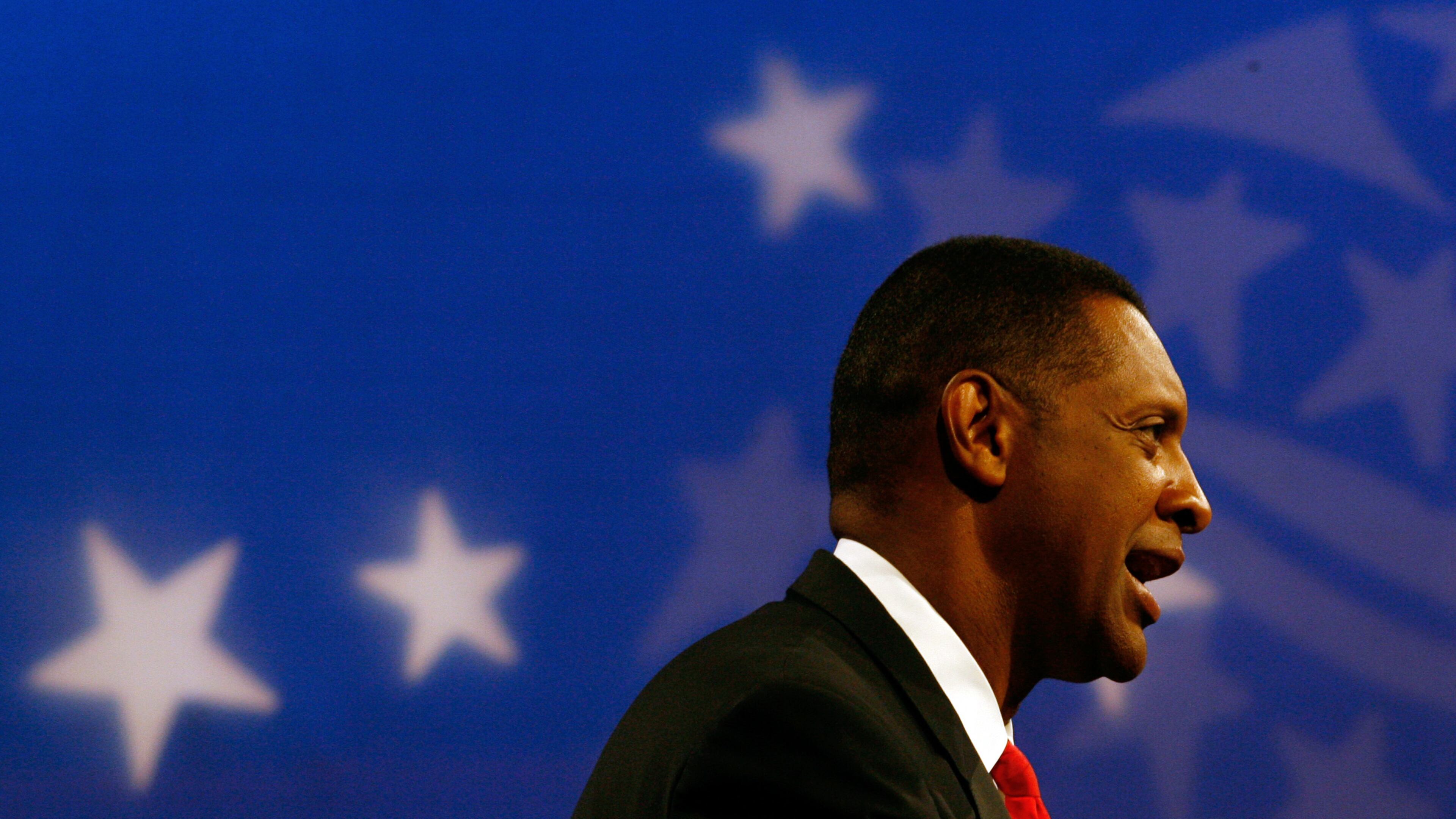 Jones answers questions during a debate against Jim Martin for the U.S. Senate runoff election on July 29, 2008. Jones lost to Martin, who went on to lose the general election to Sen. Saxby Chambliss. Mikki K. Harris / mkharris@ajc.com