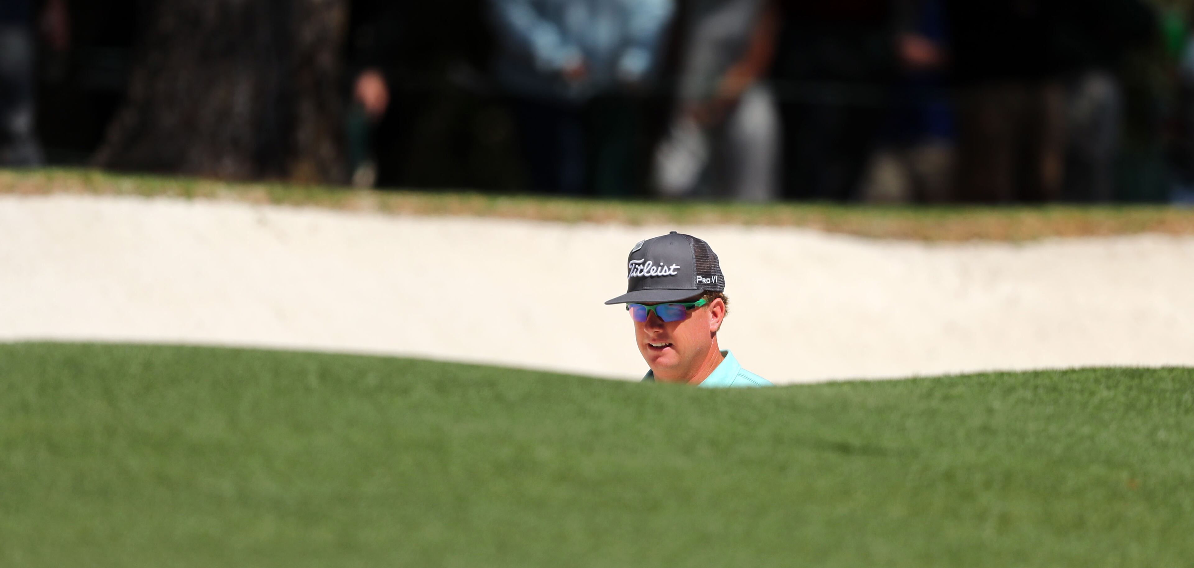 April 8, 2017 AUGUSTA Charley Hoffman ponders his shot from the bunker on the 1st fairway. Play begins in the third round of the 81st Masters tournament at the Augusta National Golf Club, Saturday, April 8, 2017. CURTIS COMPTON/ AJC