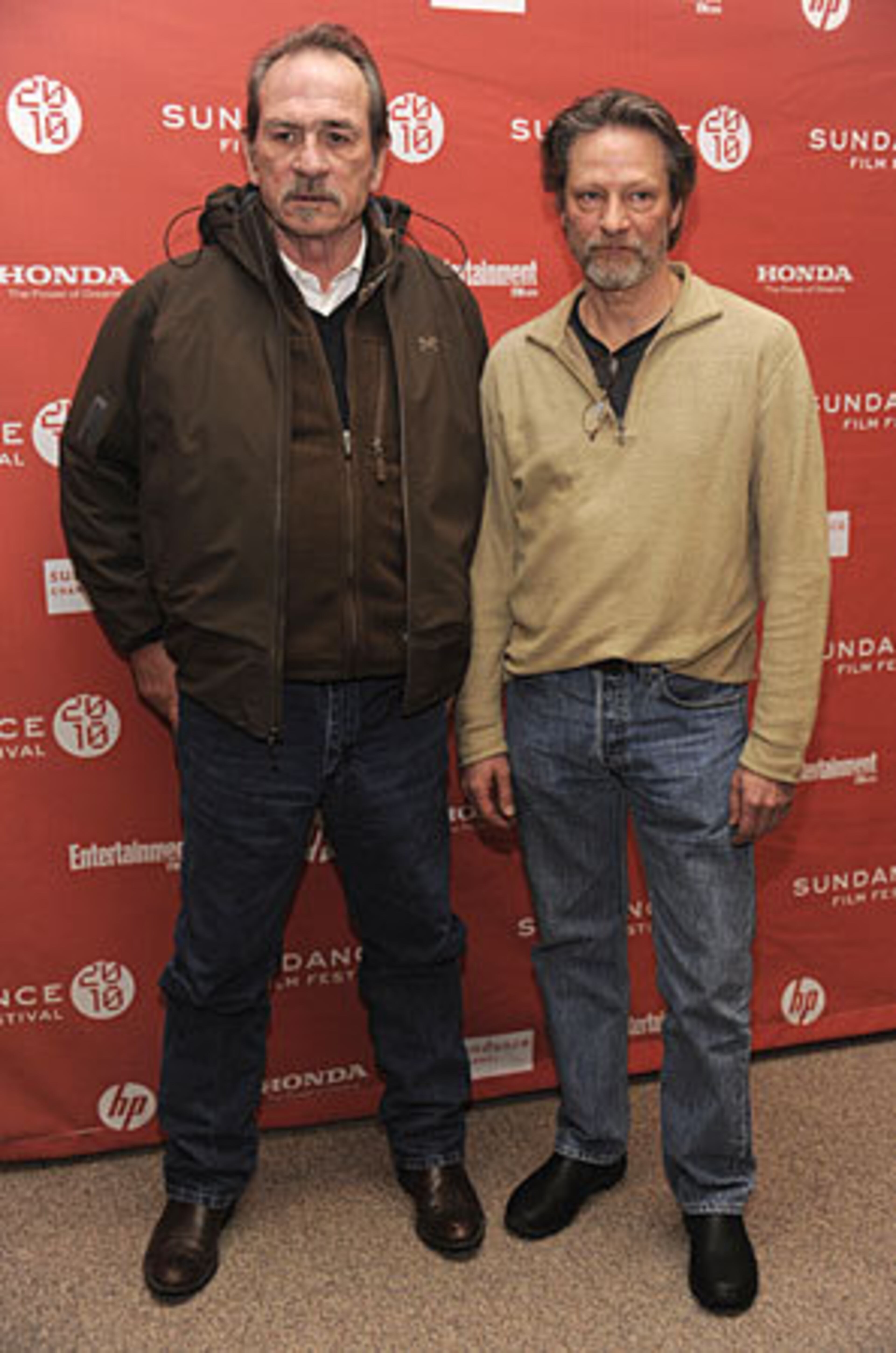 Tommy Lee Jones, left, and Chris Cooper, cast members in "The Company Men," at the premiere of the film.