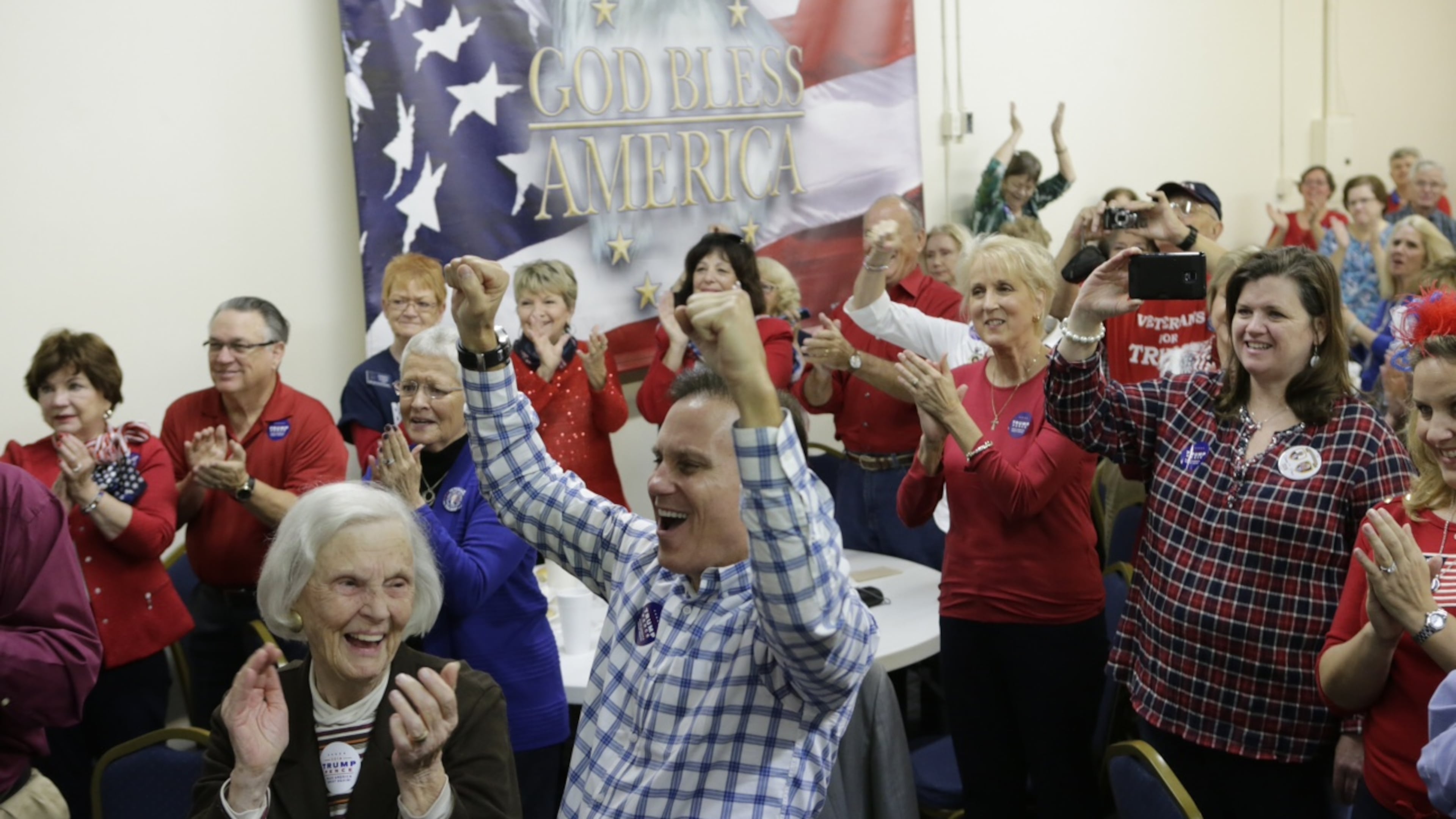 Cobb County republicans gathered at GOP headquarters in Marietta to watch President Donald Trump's inauguration.