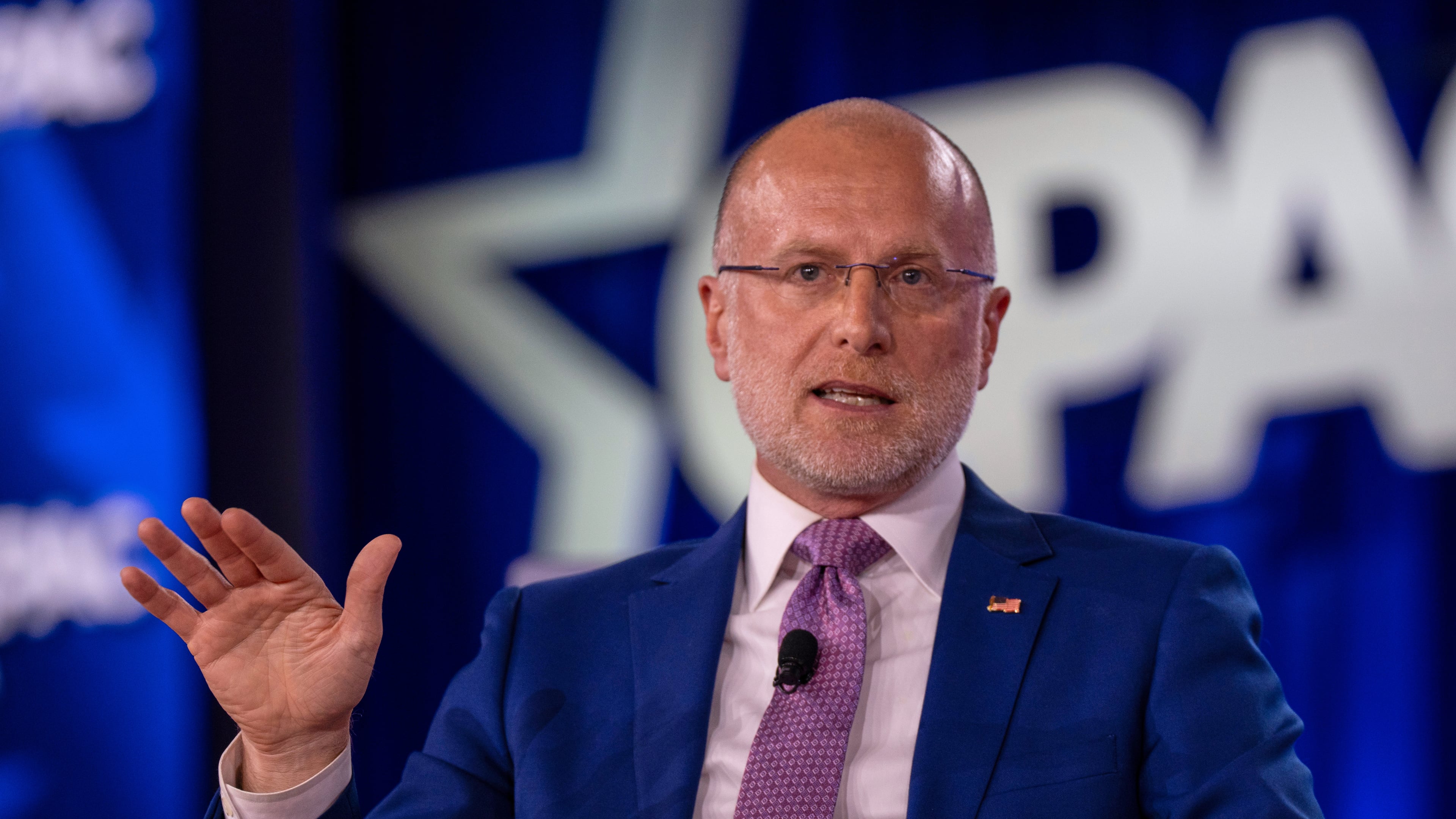 FILE - Federal Communication Commission (FCC) chairman Brendan Carr speaks at the Conservative Political Action Conference (CPAC) in Dallas, March 27, 2026. (AP Photo/Gabriela Passos, File)