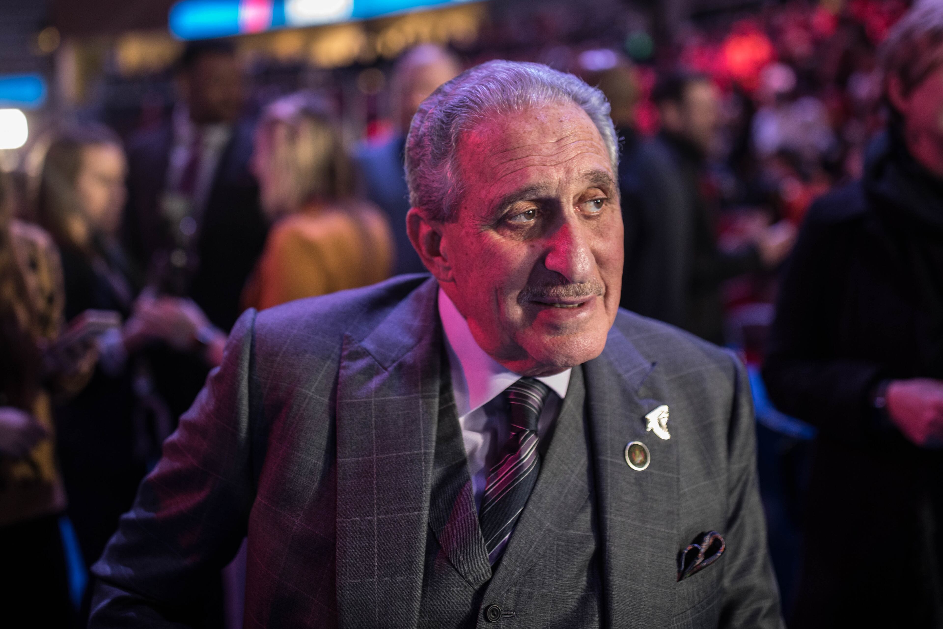 Falcons owner Arthur Blank during Super Bowl Opening Night at State Farm Arena on Monday, Jan. 28, 2019, in Atlanta. (Branden Camp/Special)