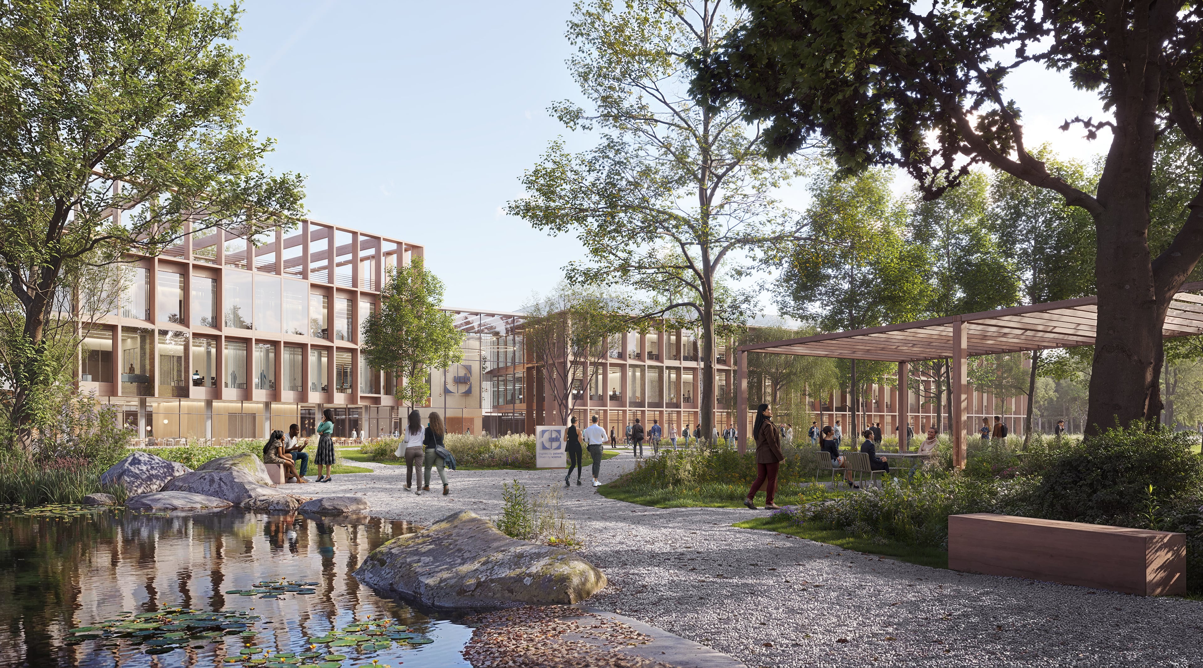 A rendering depicts the 460,000-square-foot facility biopharmaceutical giant UCB plans at the Rowen project in Gwinnett County. (Courtesy of UCB)