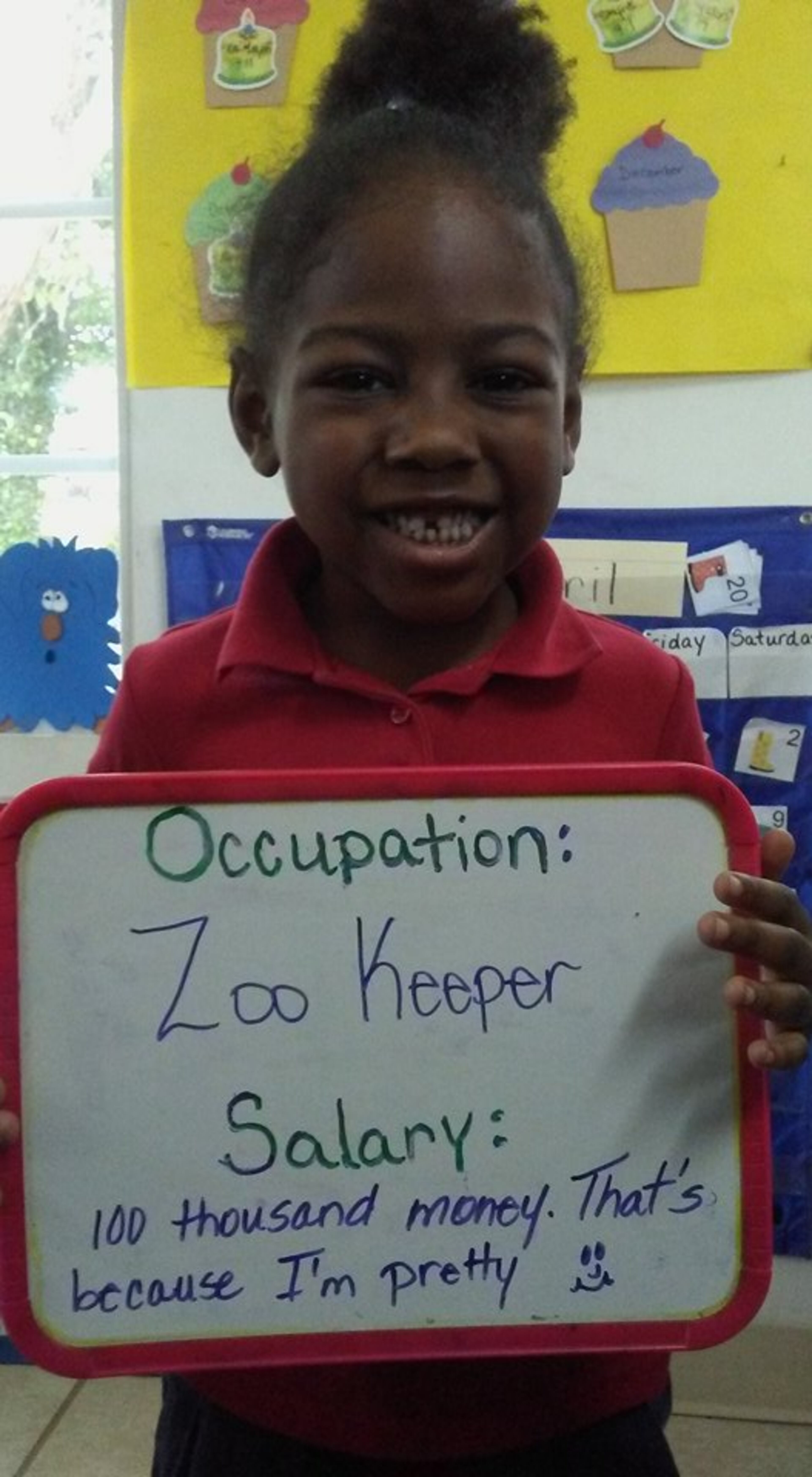 KaMiayah Tillman. Occupation: Zoo Keeper. Salary: $100,000. "That's because I'm pretty." According to payscale.com, the salary of a zookeeper ranges between $18,074 to $39,725 annually. But perhaps those zookeepers weren't particularly good-looking.
