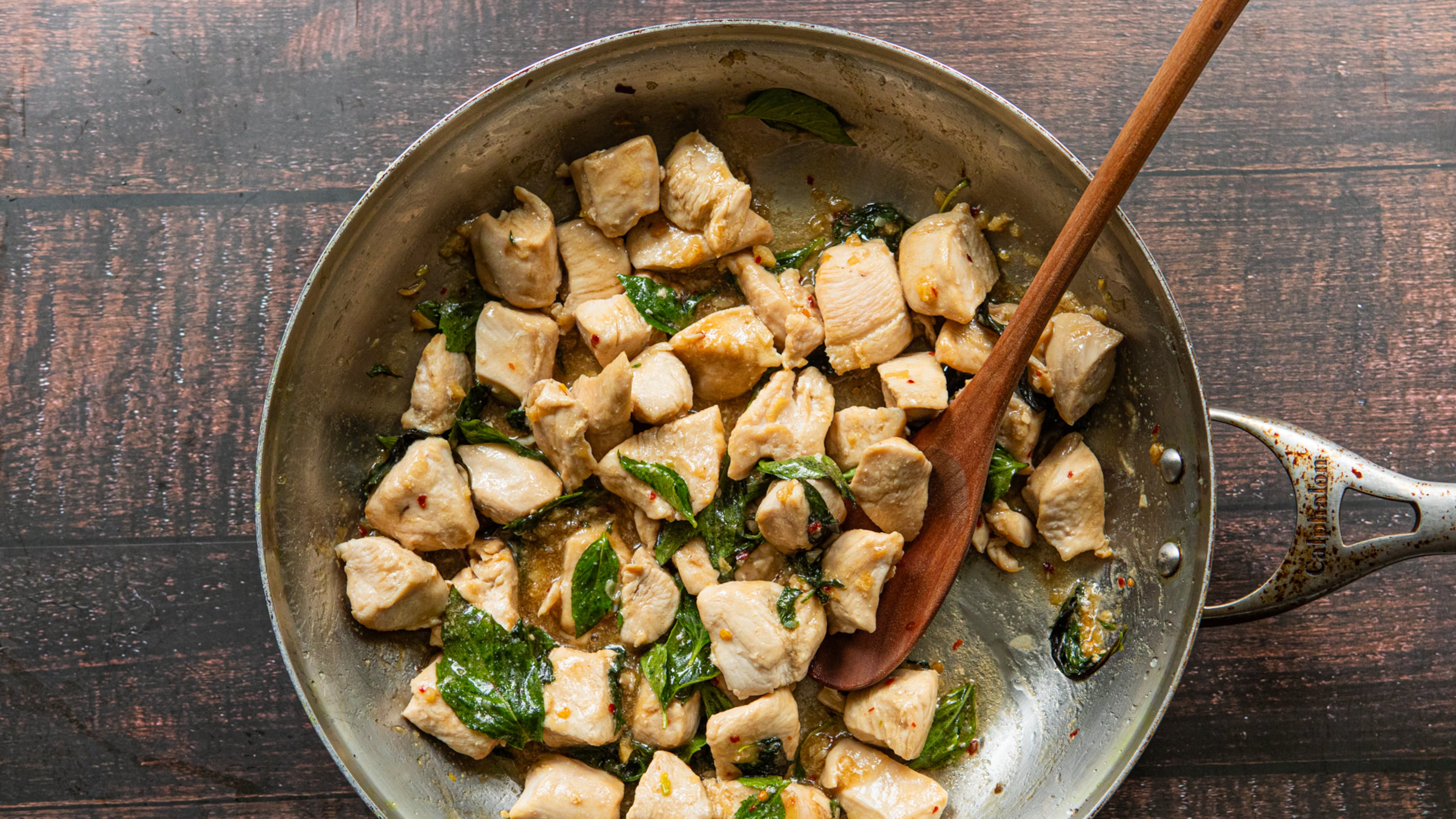 Thai-Style Basil Chicken Stir-Fry. (Aaliyah Man for the AJC/food styling by Kate Williams)