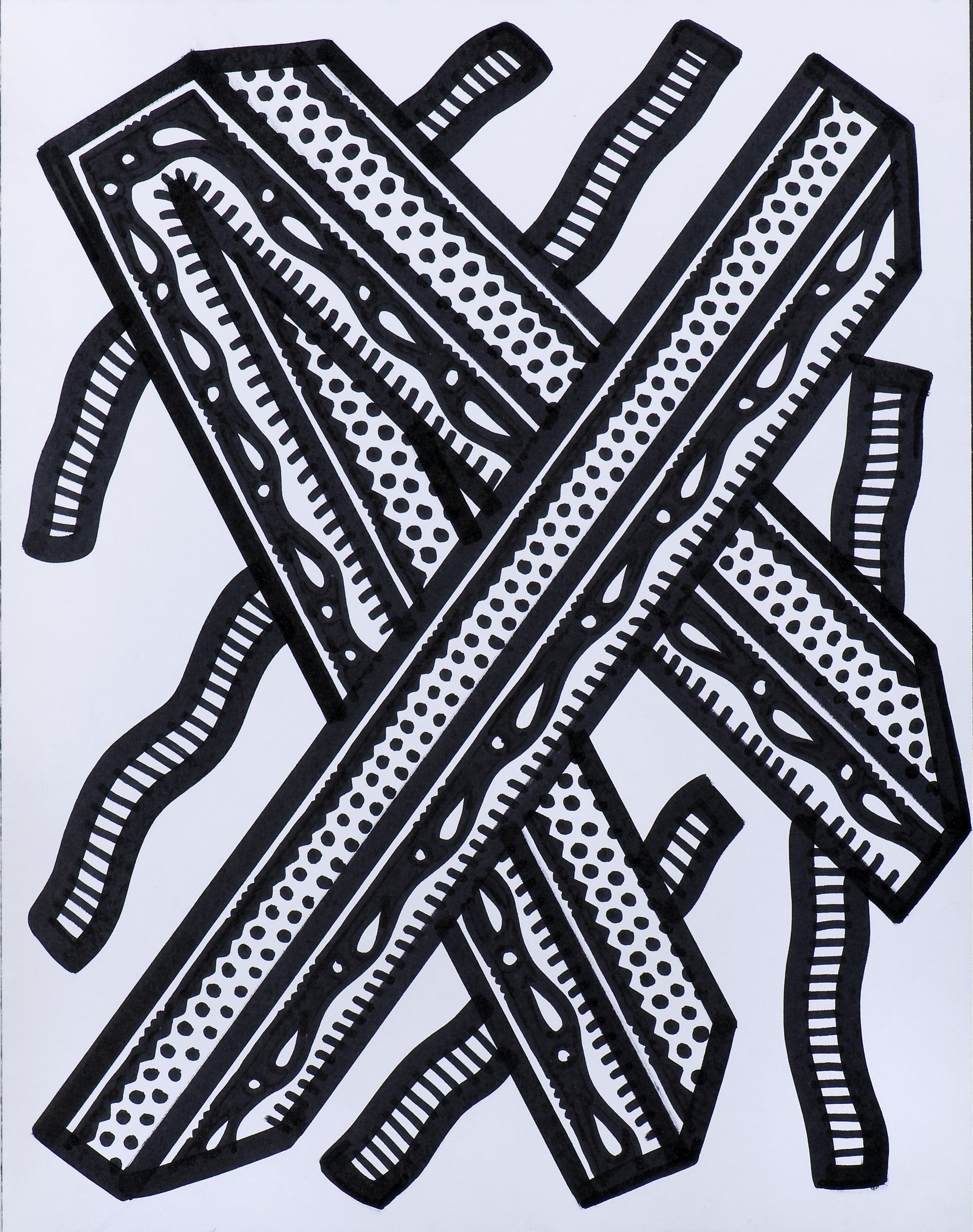 Mac Stewart's "Cut Out" (2014), paint and ink on paper, is included in the High Museum of Art exhibit "Sprawl: Drawing Outside the Lines."