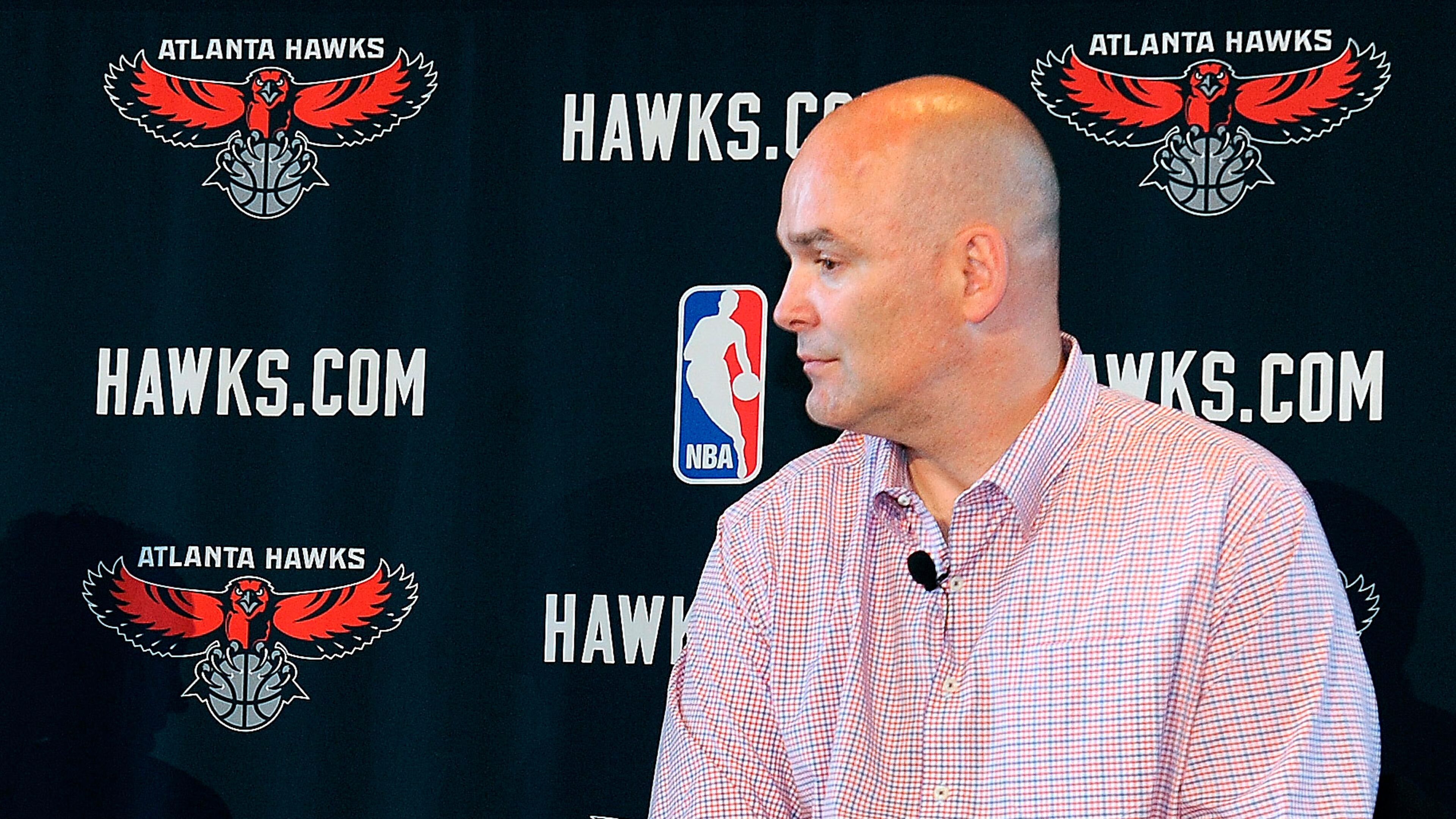 FILE - In this May 29, 2013, file photo, Atlanta Hawks general managerr Danny Ferry waits during a news conference in Atlanta. Ferry has taken an indefinite leave of absence after making racially charged comments about a potential free agent. (AP Photo/David Tulis, File) Danny Ferry is taking an indefinite leave from the Hawks. (AP)