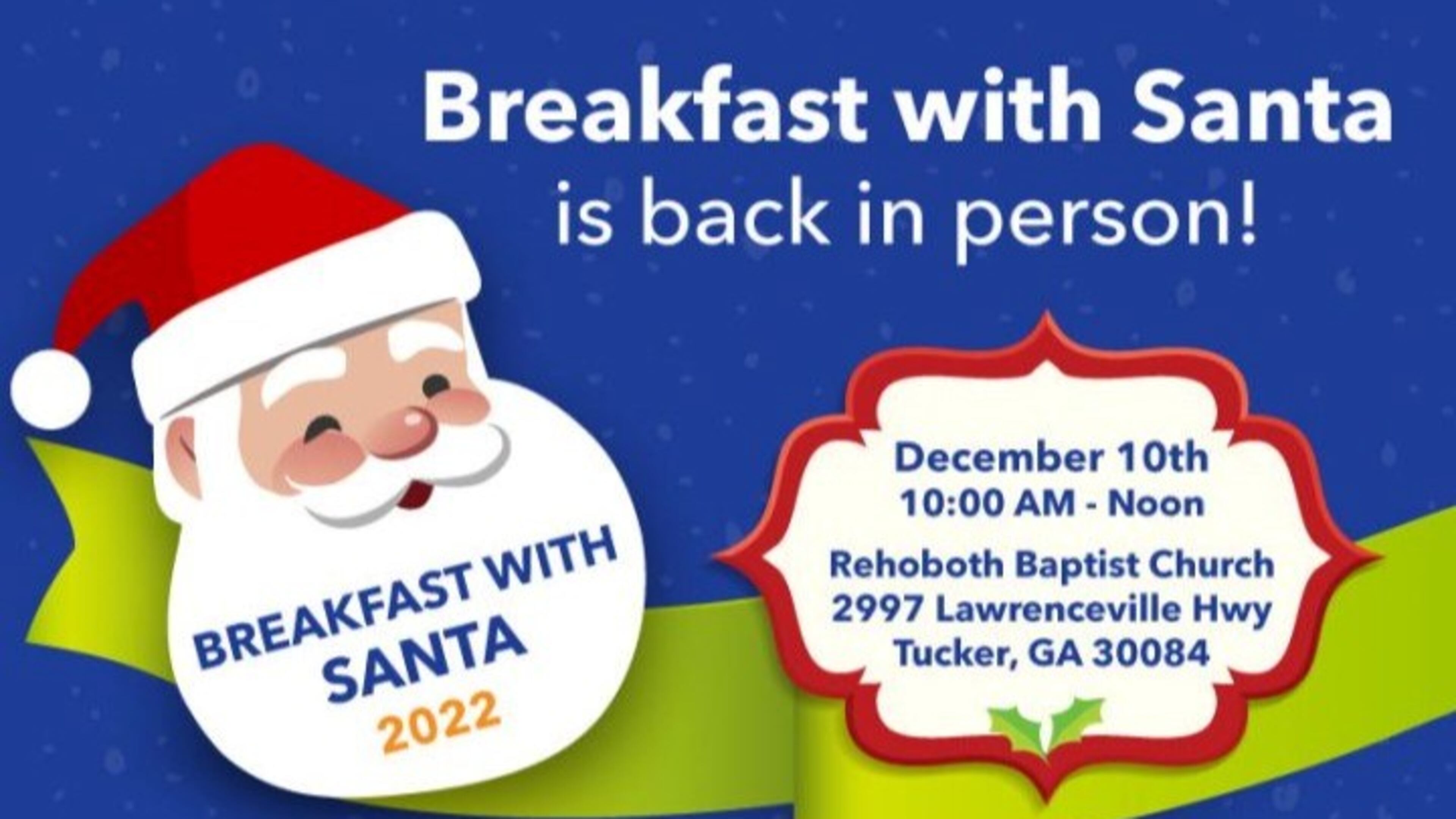 Friends of Disabled Adults and Children will be the beneficiary of the returning "Breakfast with Santa" from 10 a.m. to noon Dec. 10 at Rehoboth Baptist Church, 2997 Lawrenceville Highway, Tucker. (Courtesy of Friends of Disabled Adults and Children)