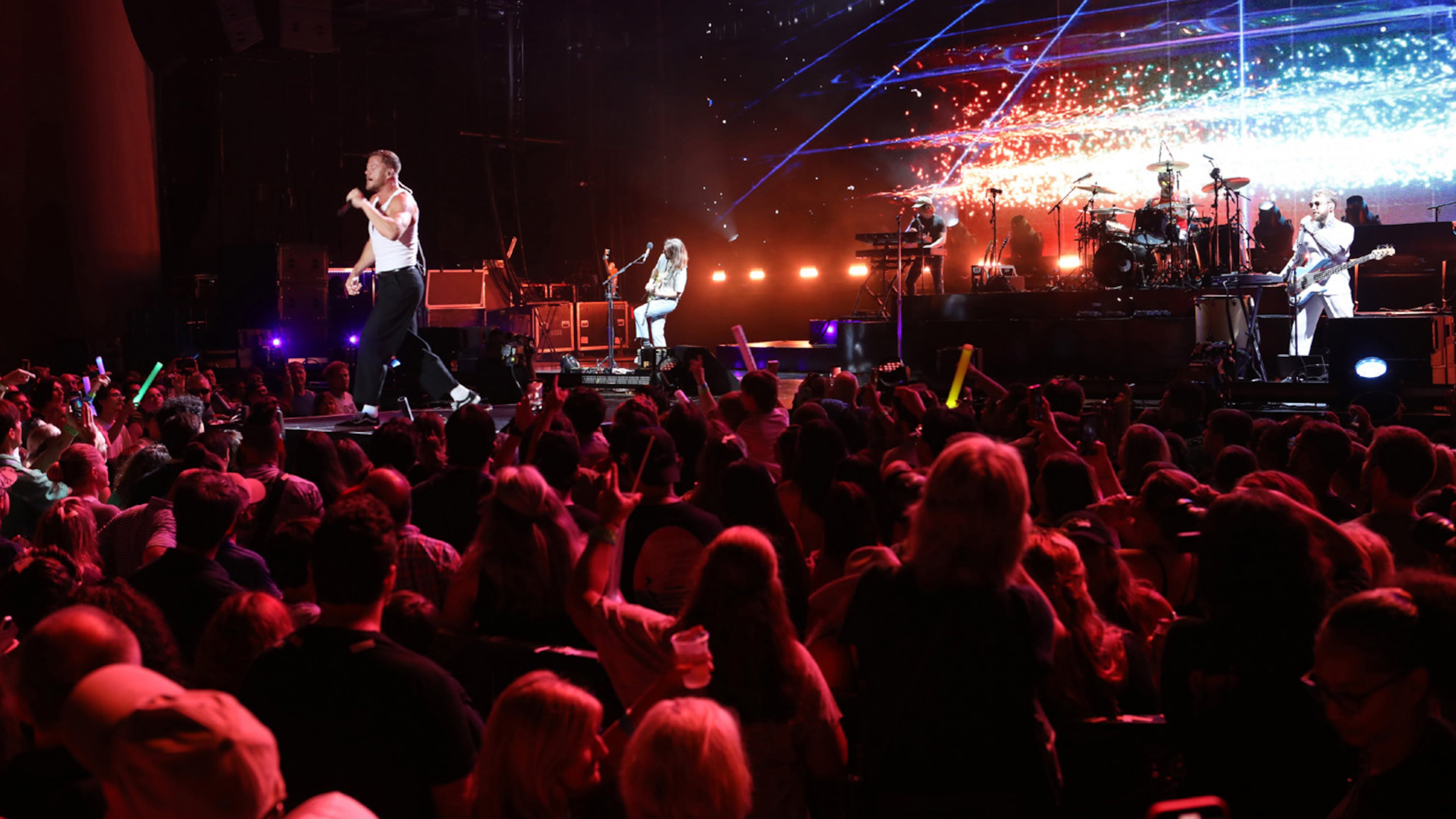 A crowd watches as Imagine Dragons performs on their Mercury Tour in 2022 at Lakewood Amphitheatre. The venue maintains a long-term lease with Live Nation. (Robb Cohen for the AJC 2022)