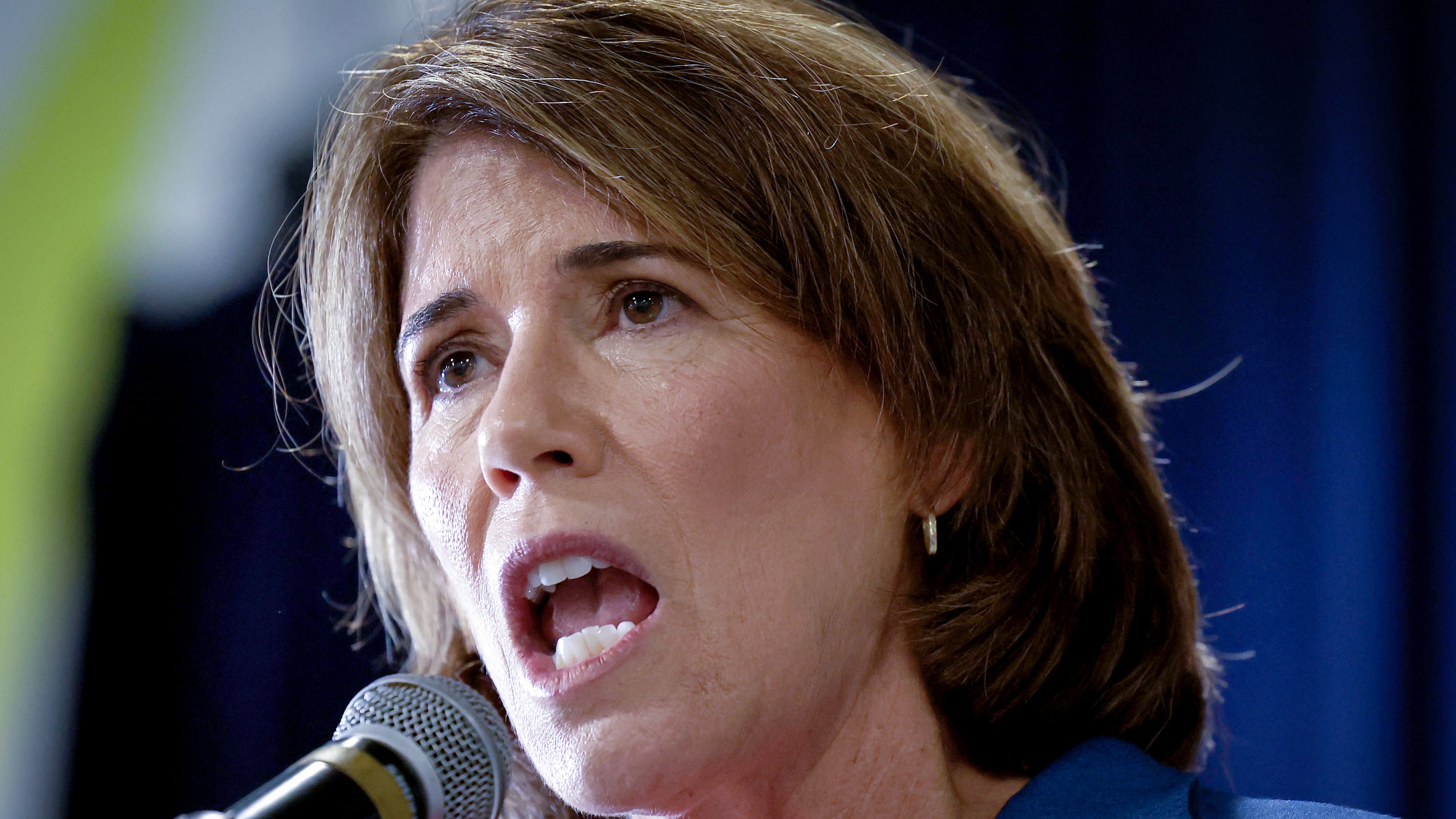 Candidate for Rhode Island governor Helena Buonanno Foulkes speaks during a Get Out the Vote event, Sunday, Aug. 30, 2026, in Providence. (AP Photo/Mark Stockwell)