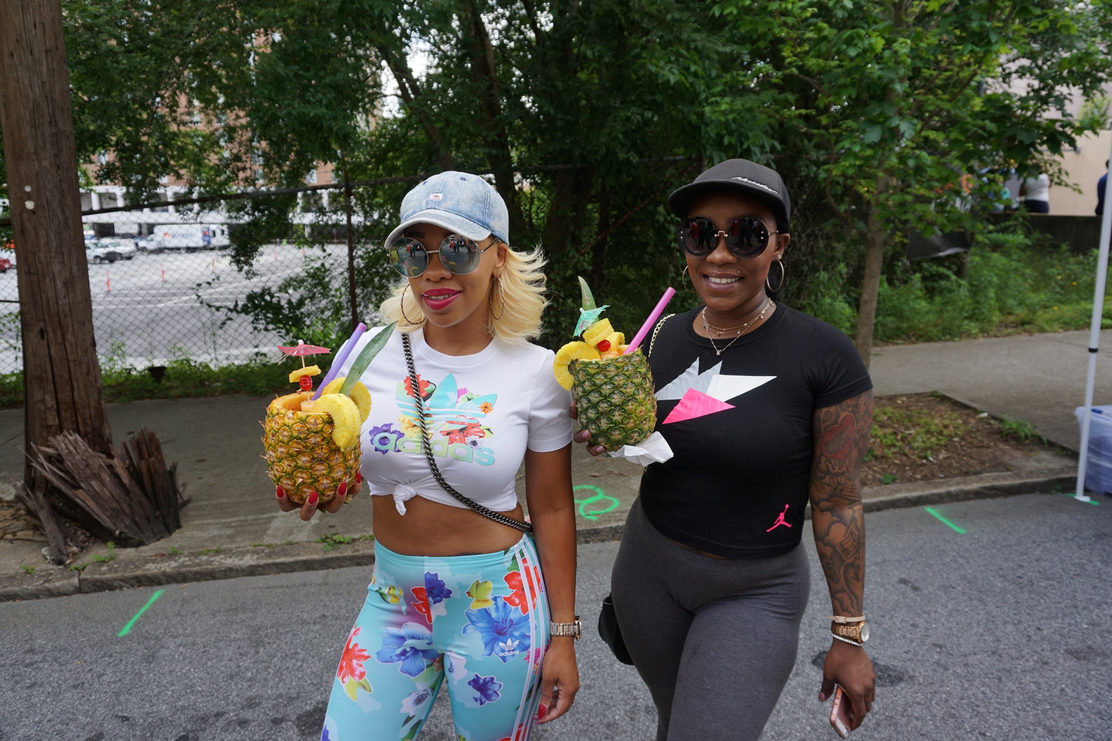Donnika Poindexter and Elyce Israel toast to a sunny afternoon at the Sweet Auburn Festival 2017.