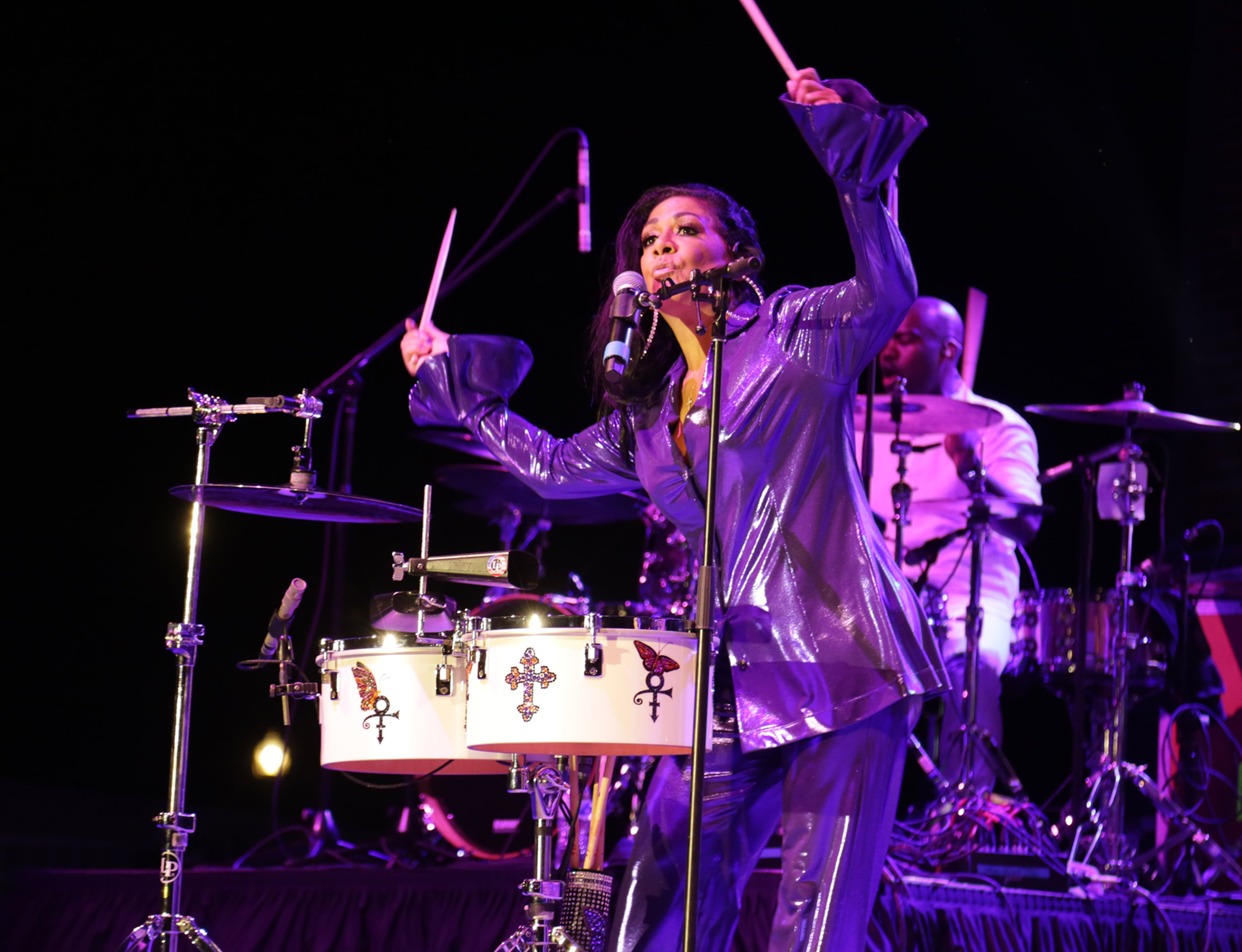Sheila E. performs at the Stockbridge Amphitheater on Saturday, May 7, 2022. (Photo: Akili-Casundria Ramsess for The Atlanta Journal-Constitution)