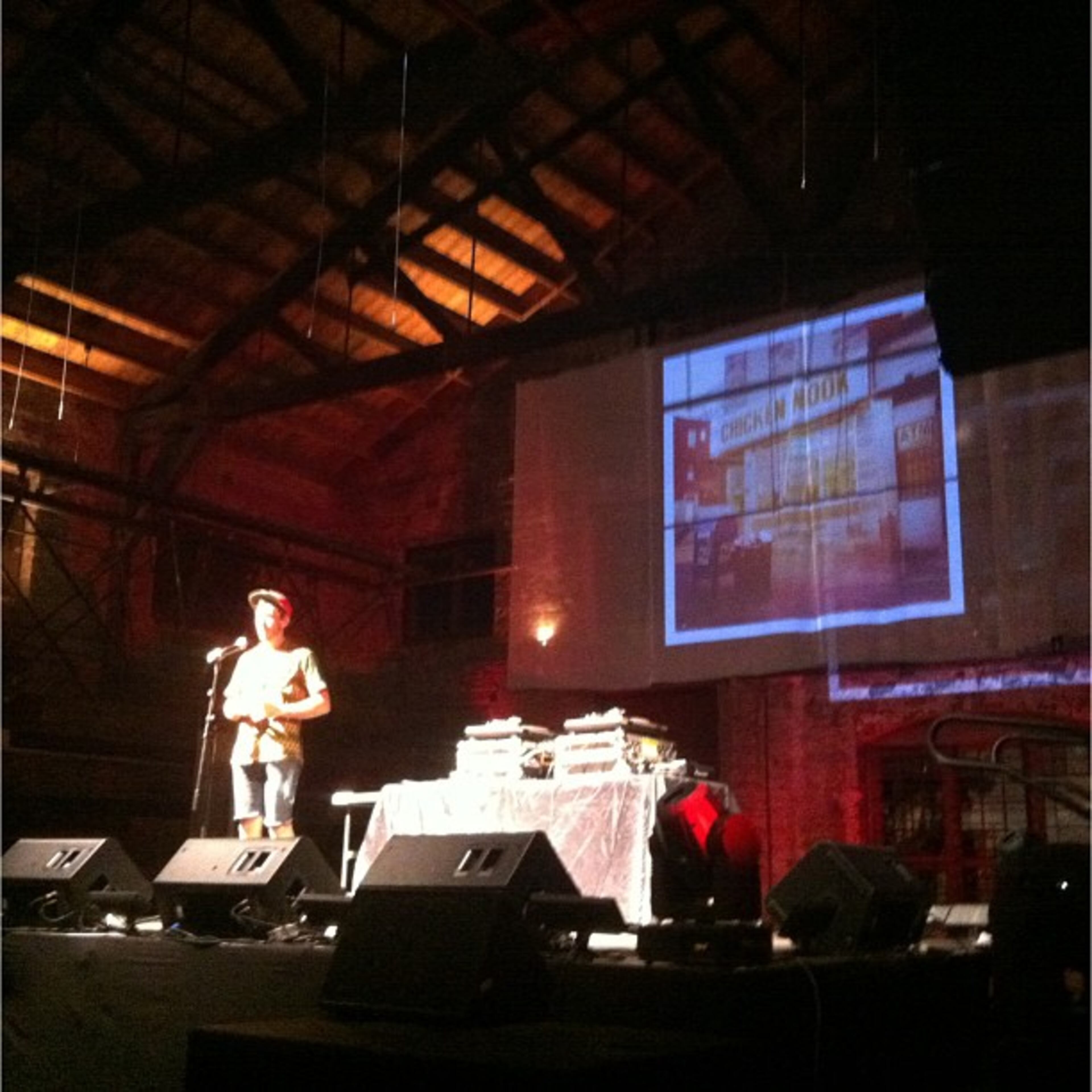 @nanookoso giving his Pecha Kucha style lecture on the Baltimore Arabbers -- @livingwallsatl