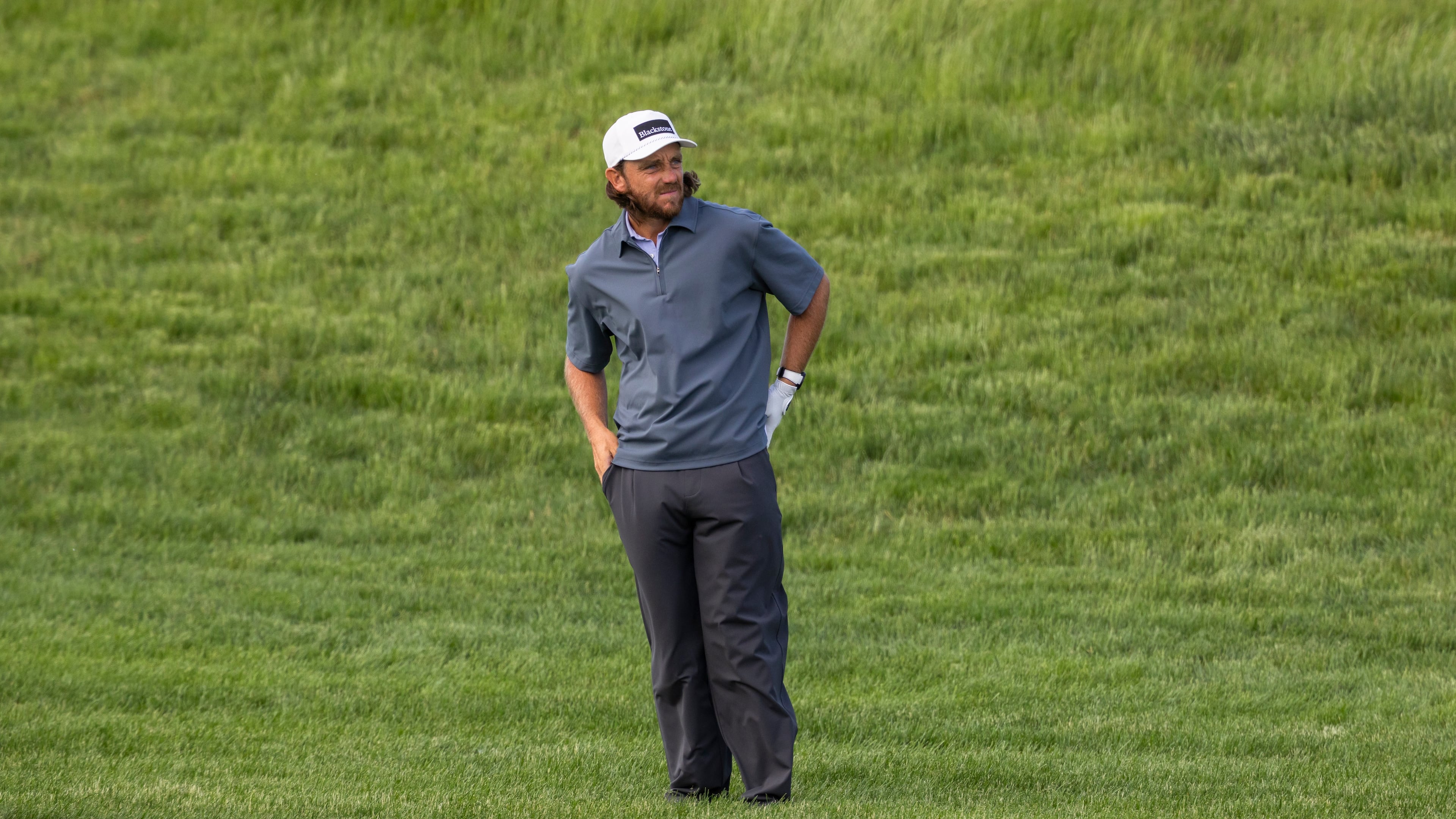 England's Tommy Fleetwood looks down the ninth hole during the second round of the RBC Canadian Open in Caledon, Ont., on Friday, June 12, 2026. (Nick Iwanyshyn/The Canadian Press via AP)
