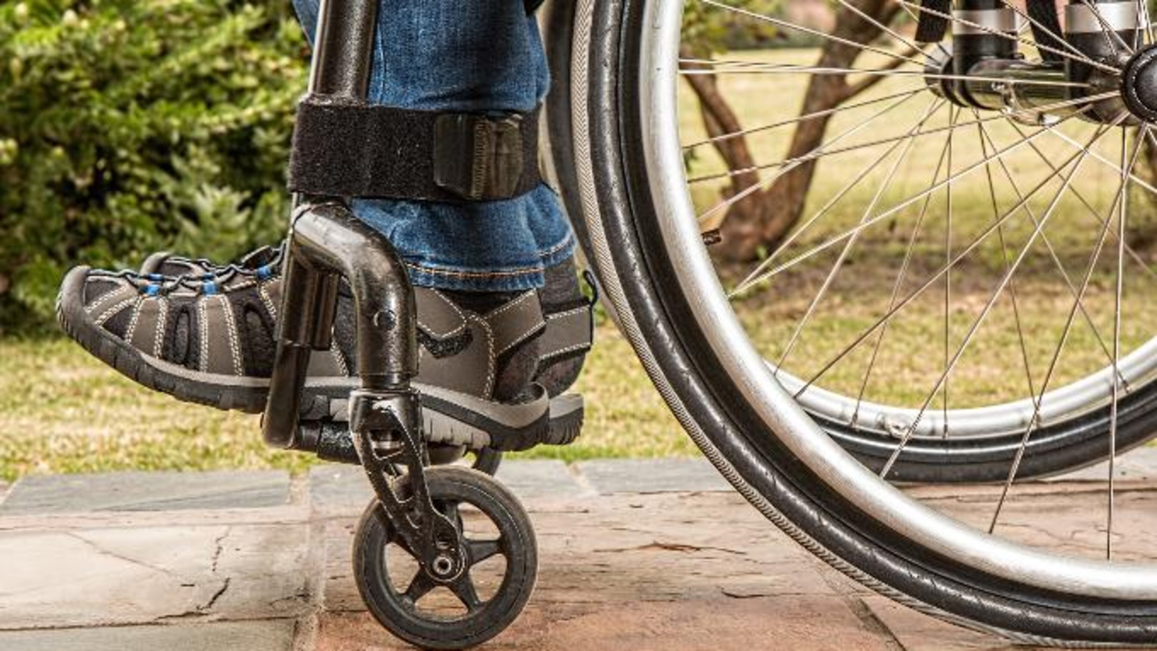 Stock photo of a person in a wheelchair.