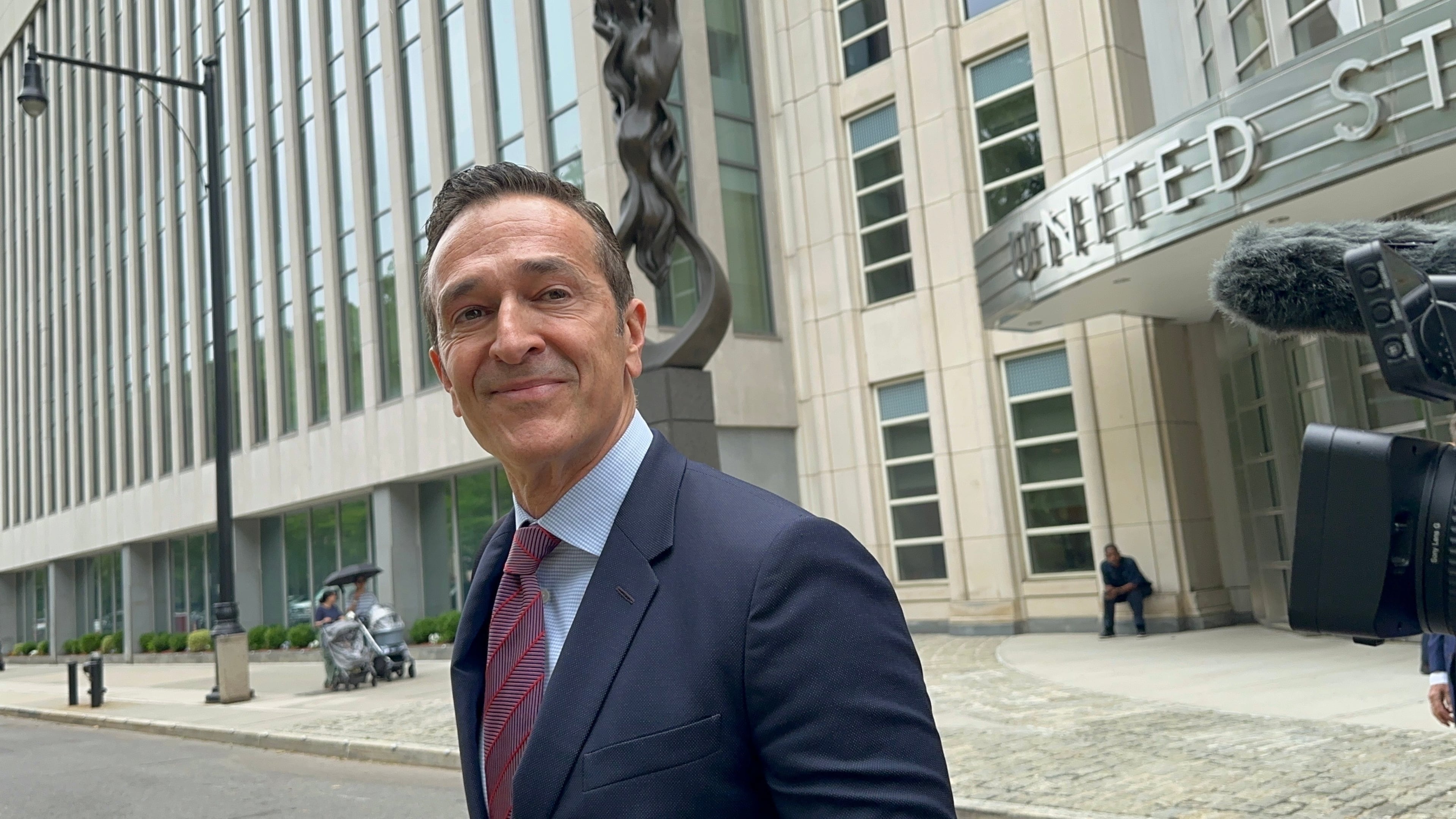 Hernan Lopez, the former CEO of Fox International Channels, leaves a federal courthouse in the Brooklyn borough of New York on May 27, 2026. (AP Photo/Larry Neumeister)